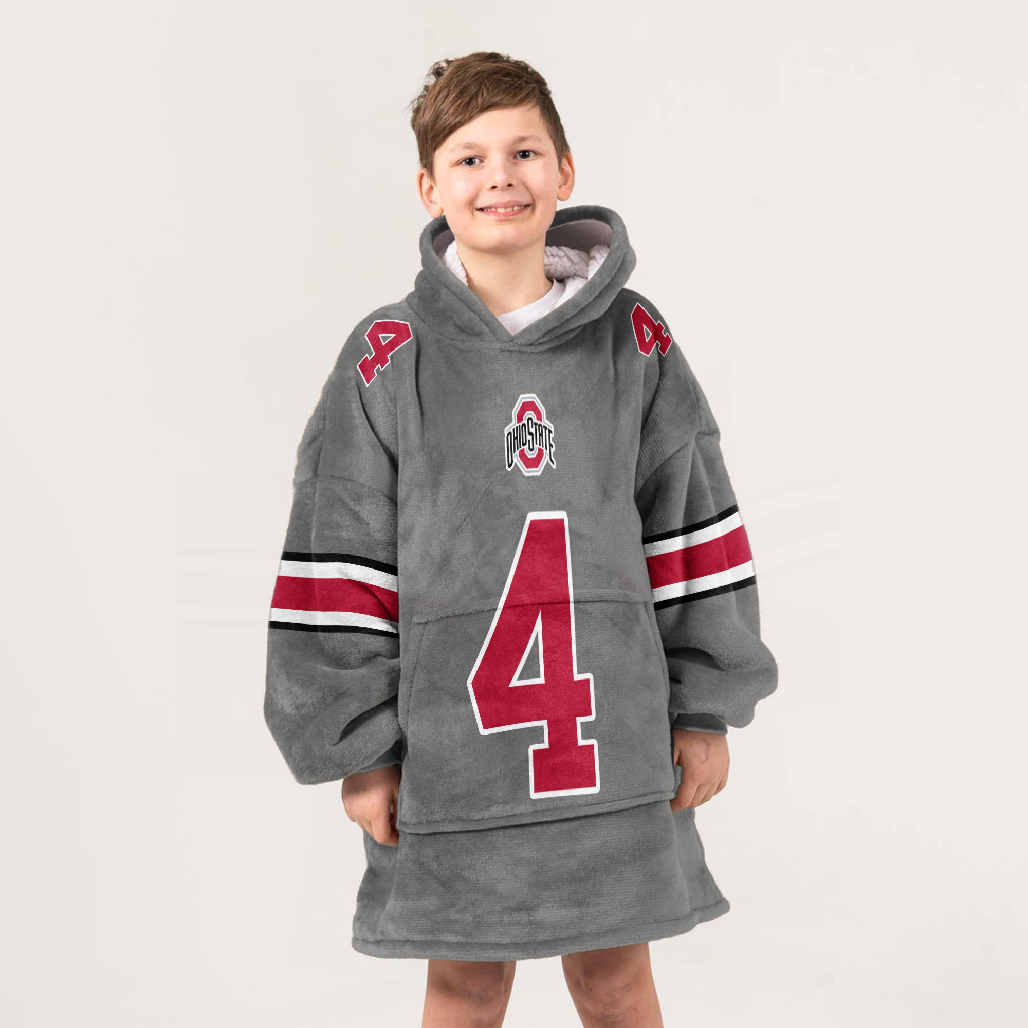 Adult 4 Ohio State Football Unisex Blanket Hoodie