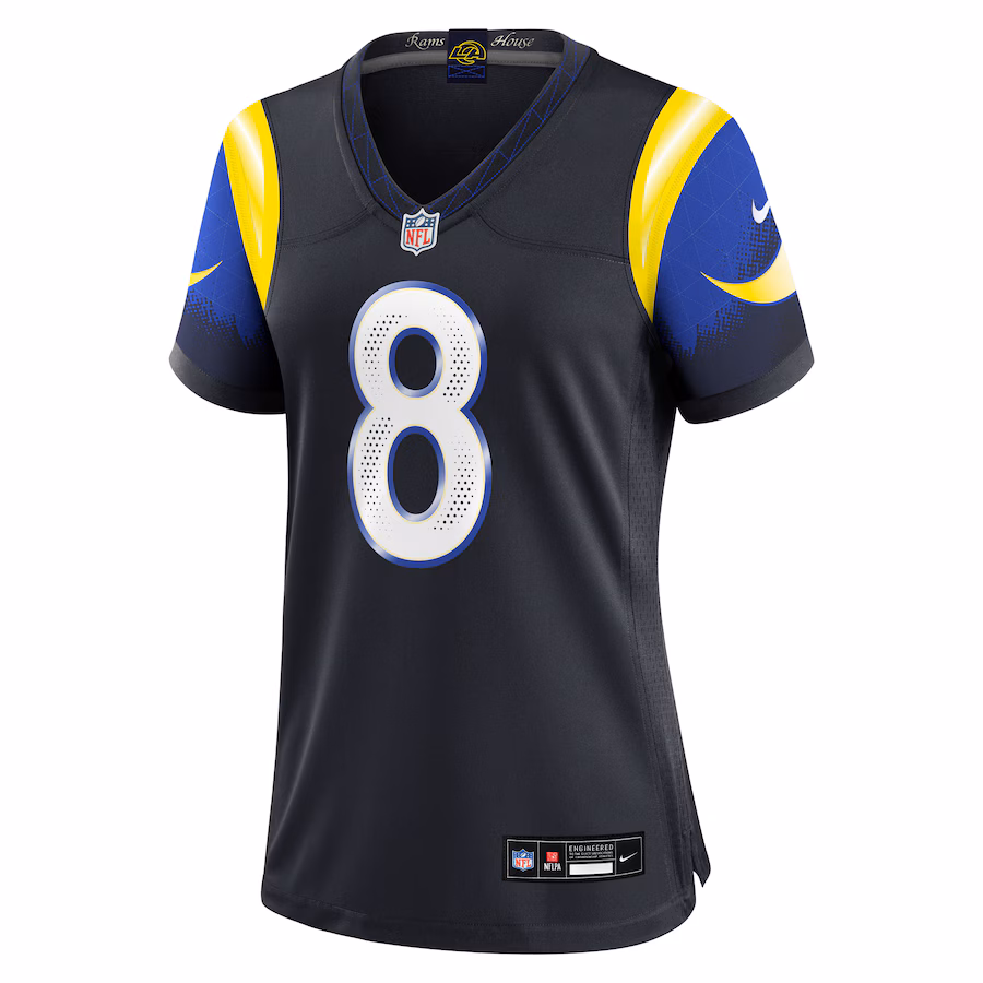 Jared Verse #8 Los Angeles Rams Women's 2025 Rivalries Collection Game Jersey - Midnight Blue