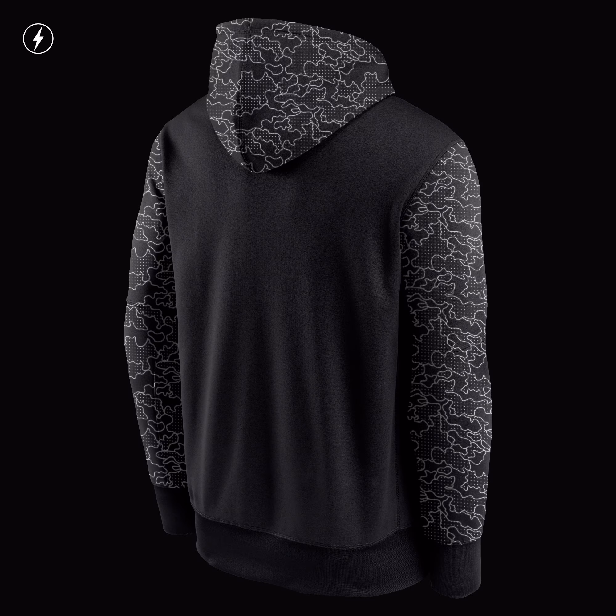 Carolina Panthers RFLCTV Chevron Pullover Hoodie - Black