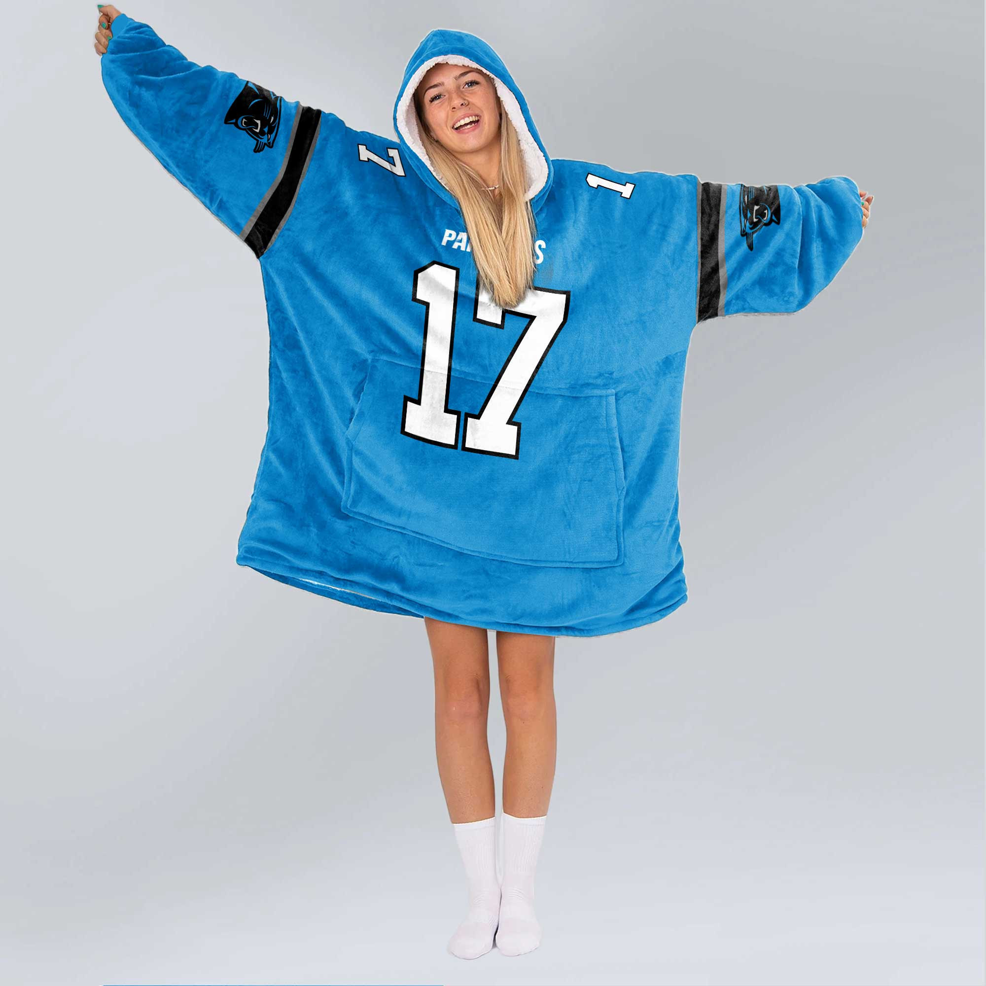 Adult 17 Carolina Football Unisex Blanket Hoodie
