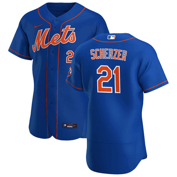 Men's New York Mets #21 Max Scherzer  Blue Alternate Team Jersey