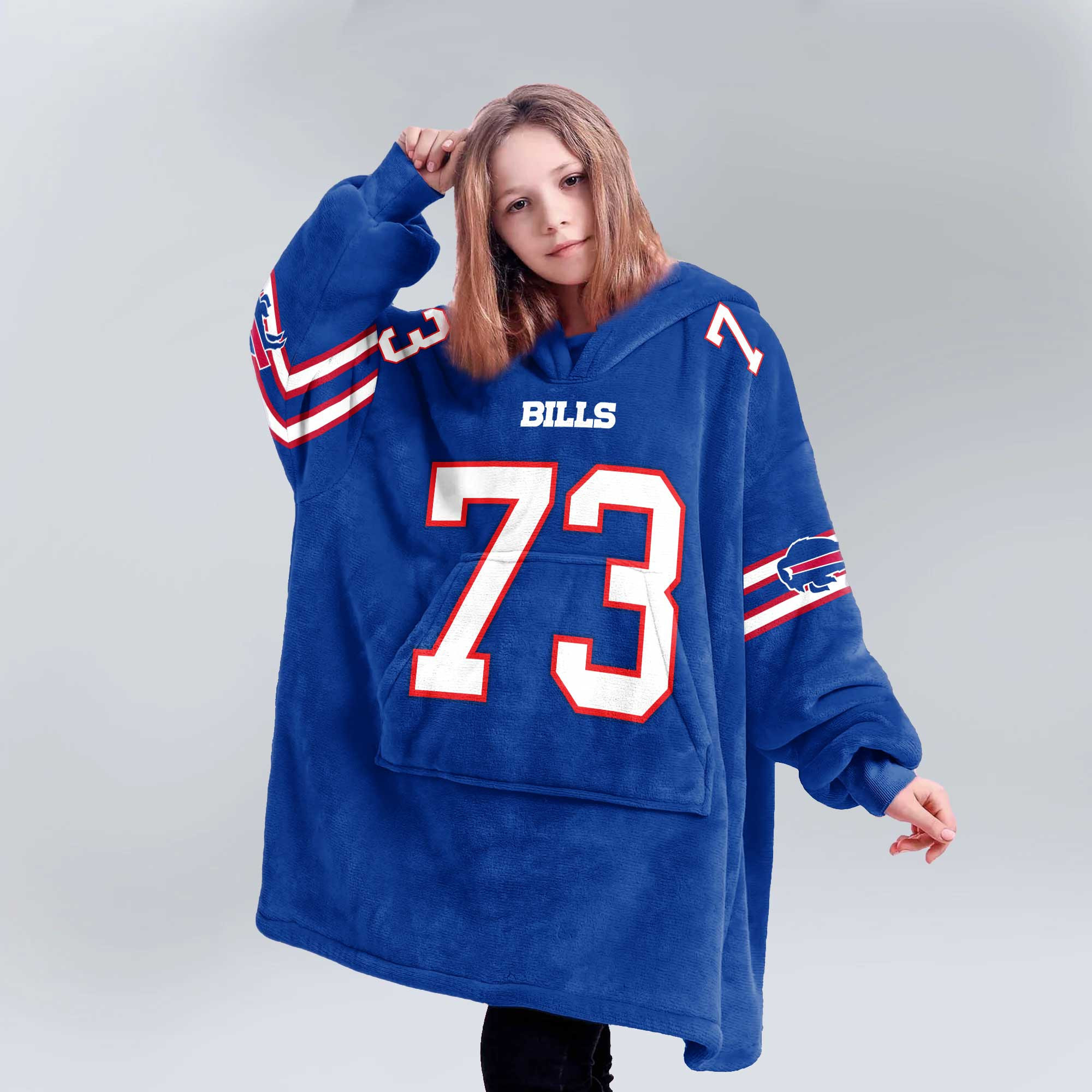 Kid 73 Buffalo Football Unisex Blanket Hoodie