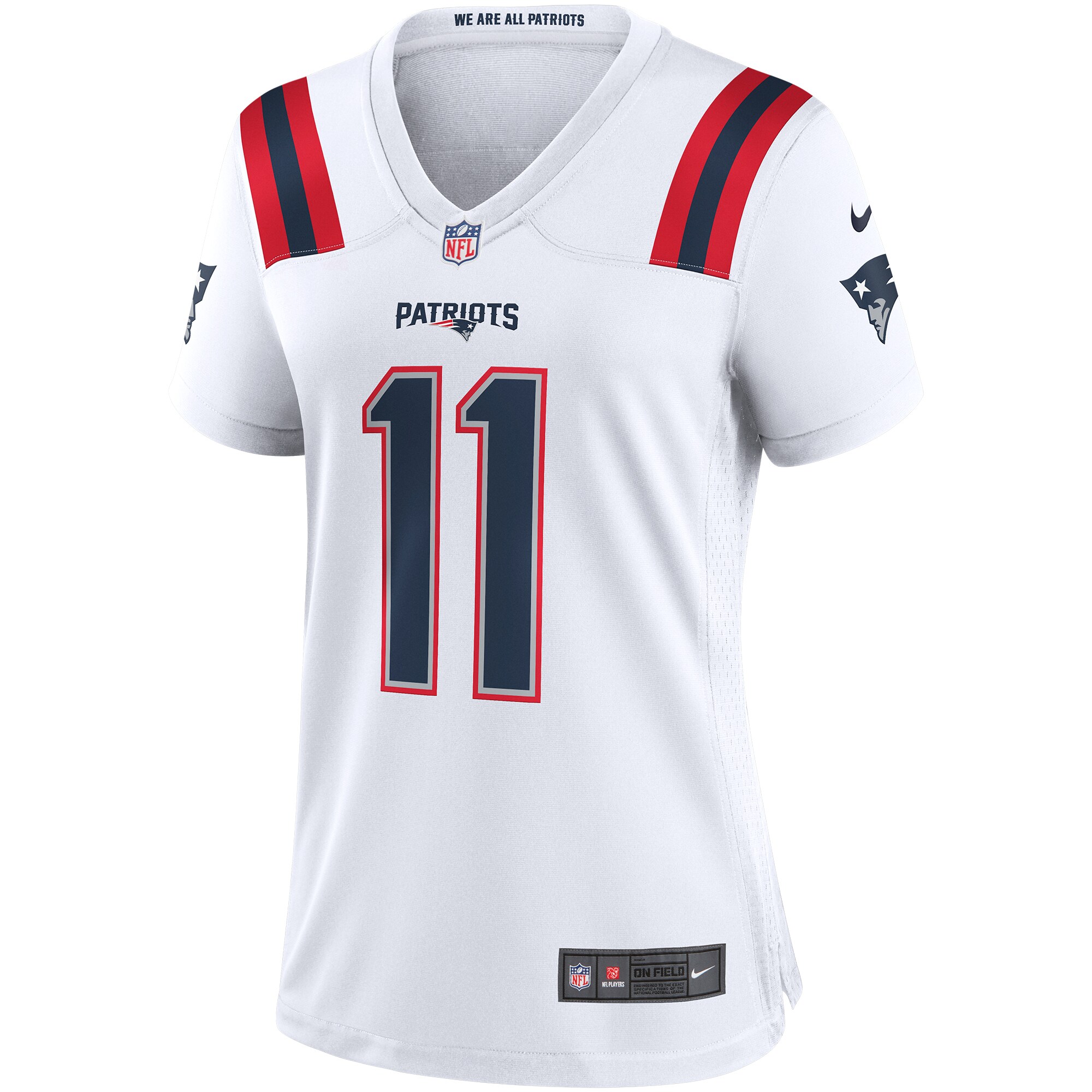 Julian Edelman New England Patriots  Women's Team Game Jersey - White