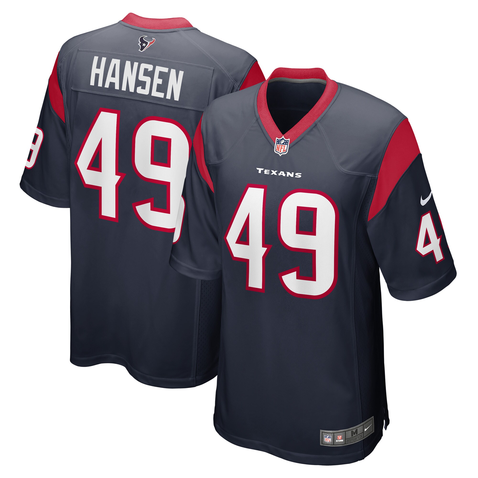 Jake Hansen Houston Texans  Game Player Jersey - Navy