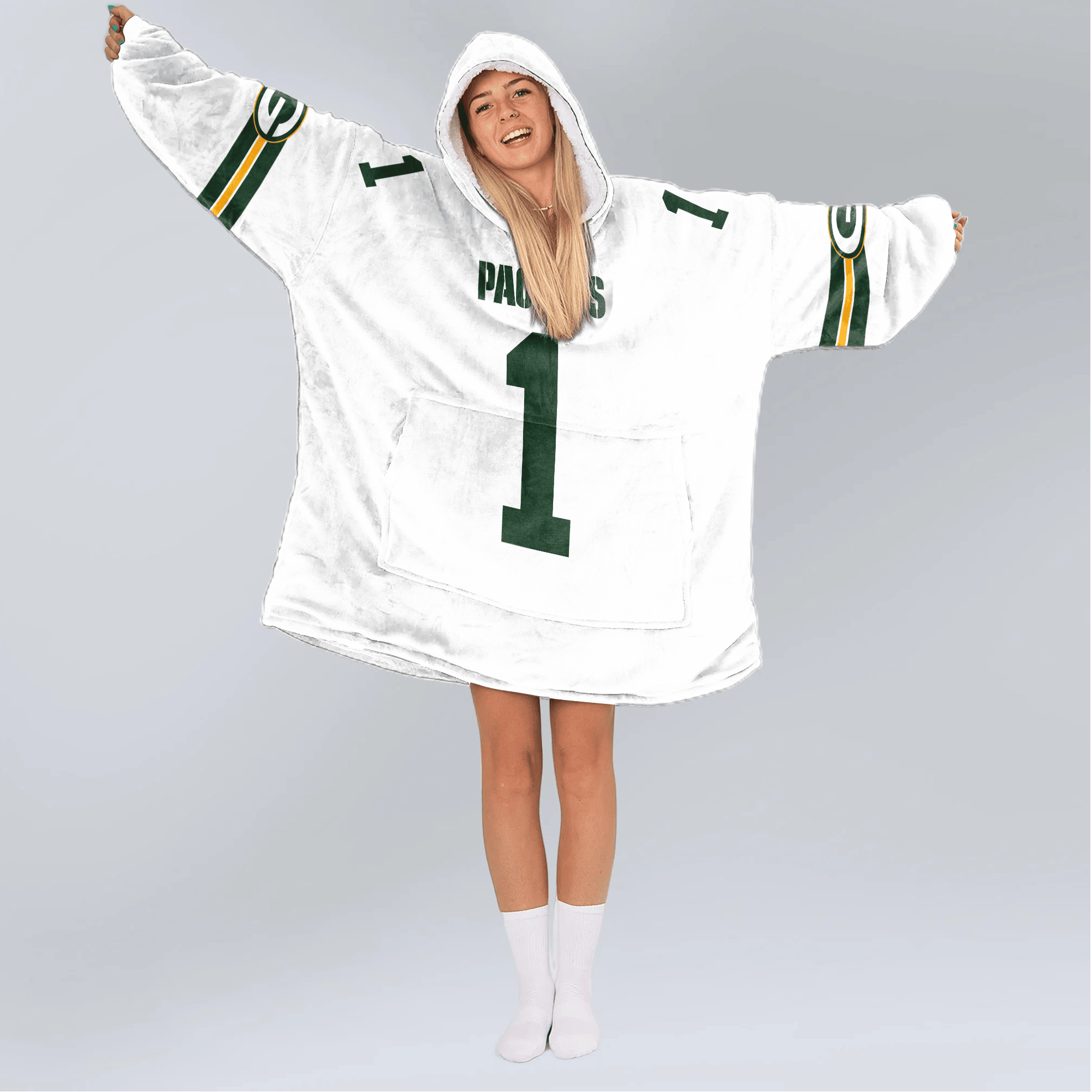 Adult M.P 1 Green Bay Football Unisex Blanket Hoodie
