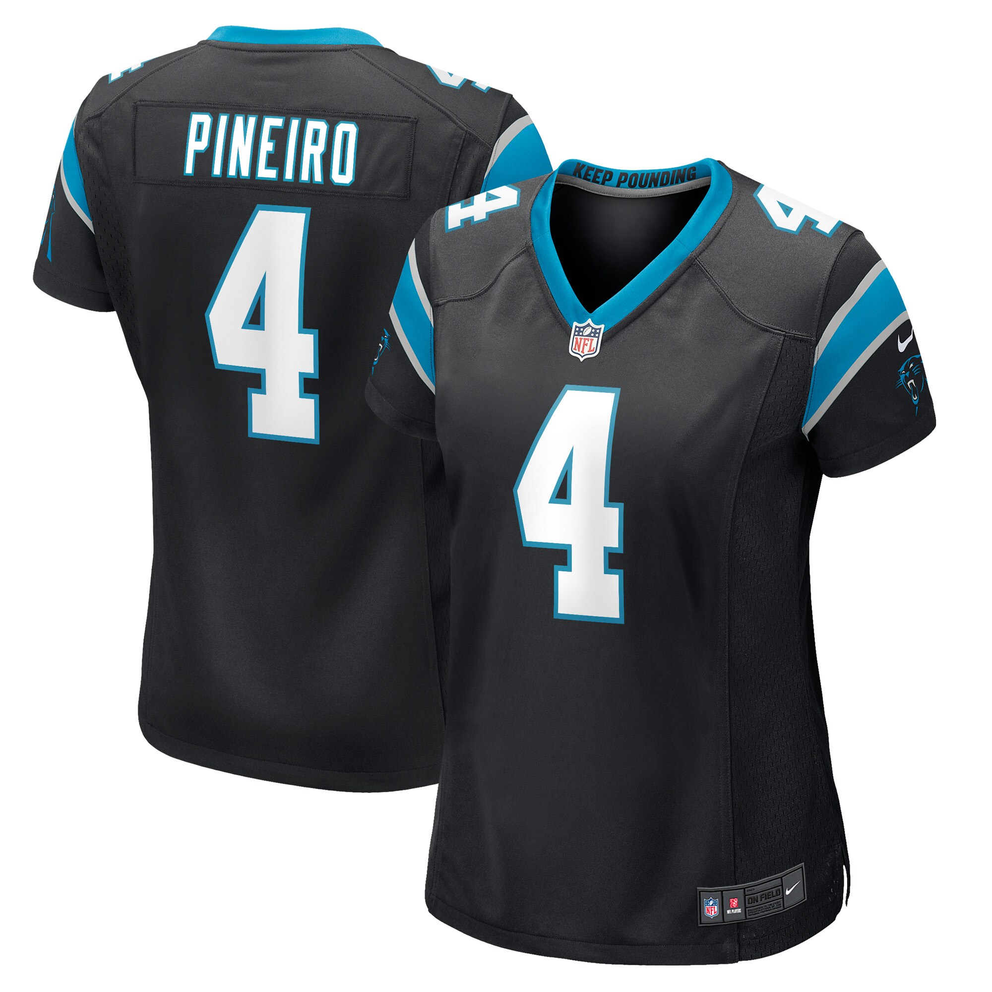 Eddy Pineiro Carolina Panthers  Women's Game Player Jersey - Black