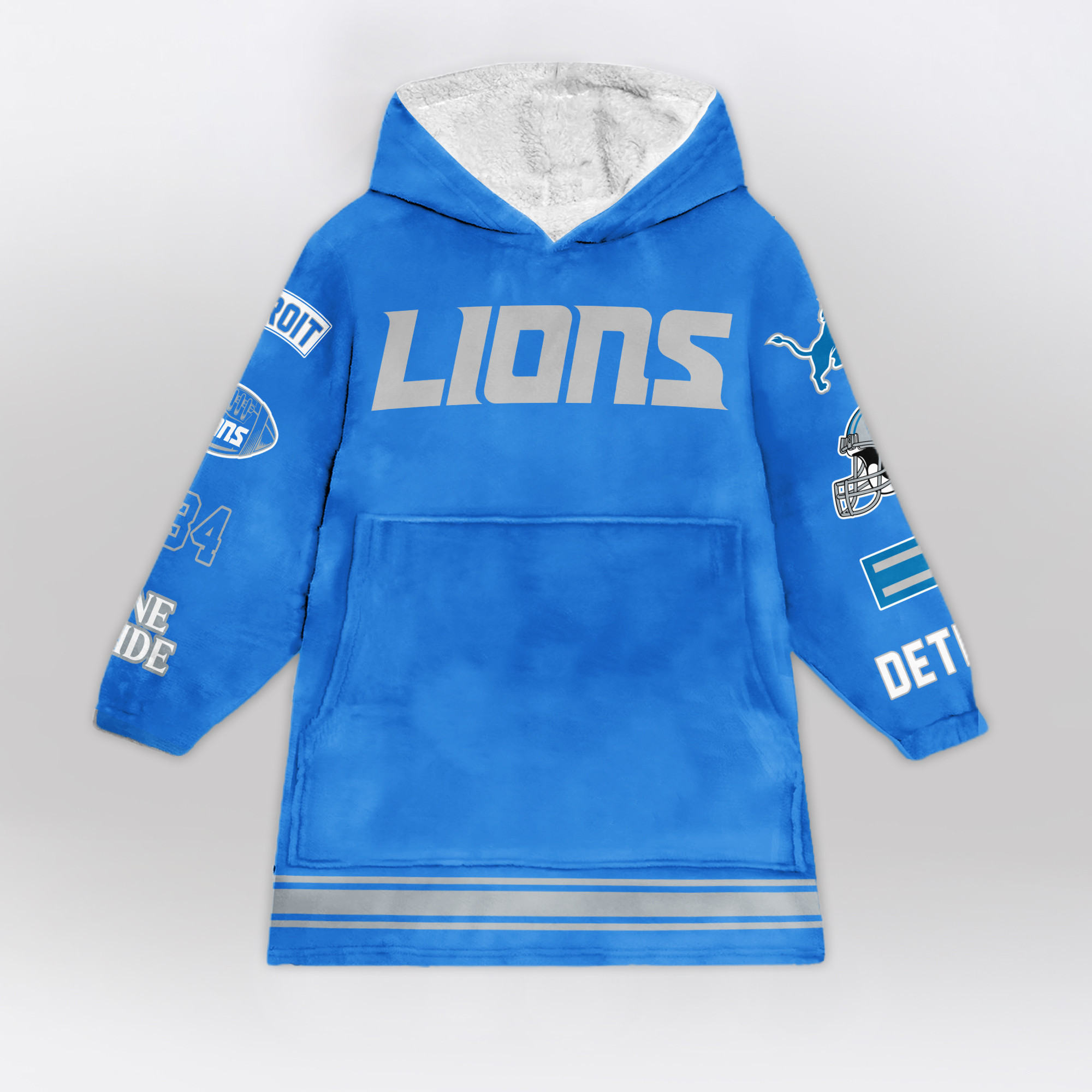 Adult Detroit Football Unisex Blanket Hoodie