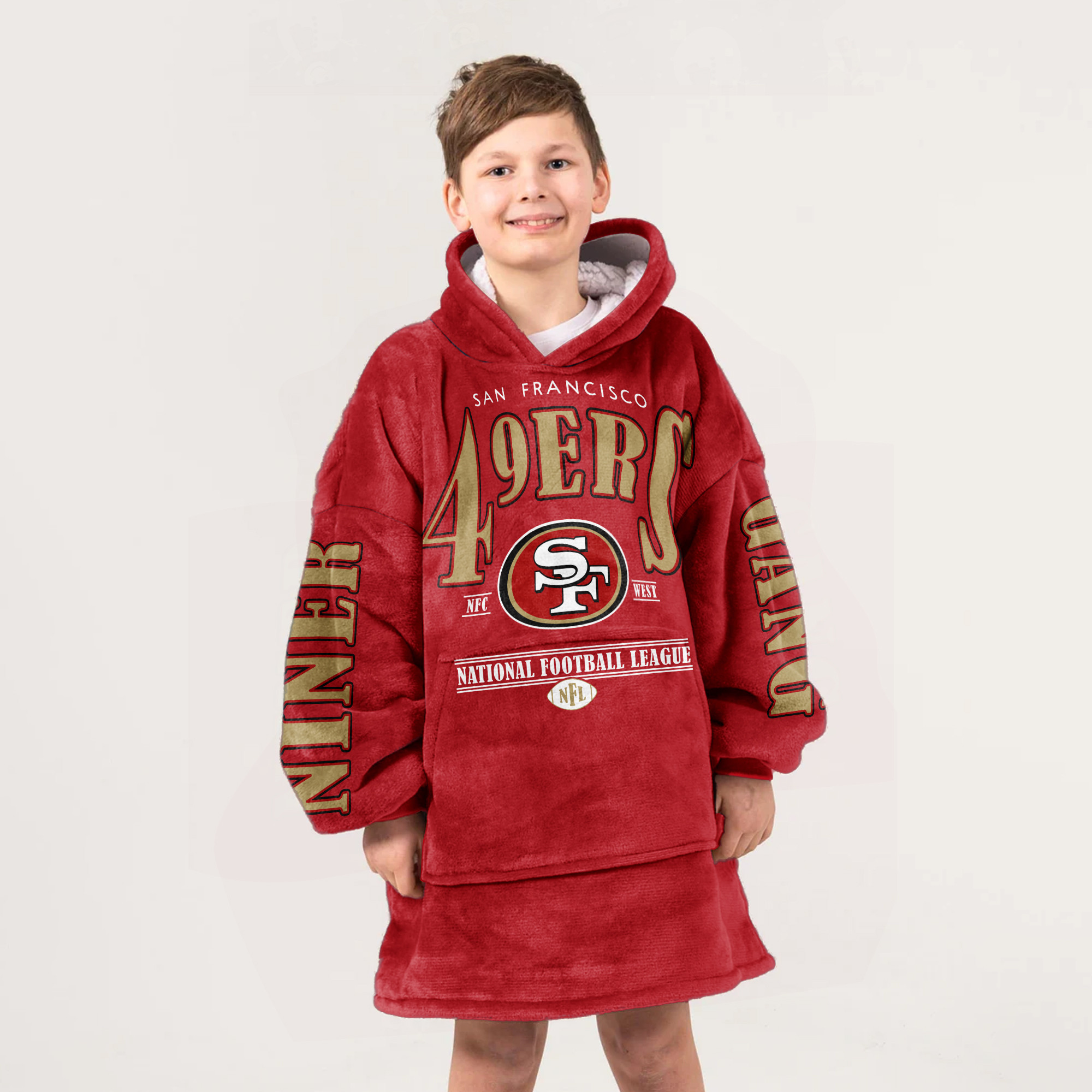 Adult San Francisco 49ers Football Unisex Blanket Hoodie