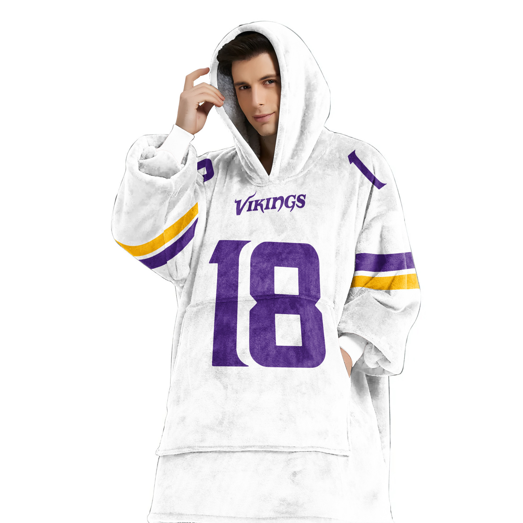 Adult 18 Minnesota Football Unisex Blanket Hoodie