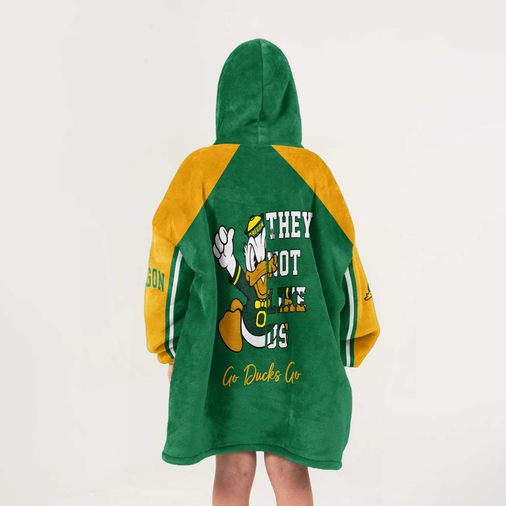 Kid Oregon Football Unisex Blanket Hoodie