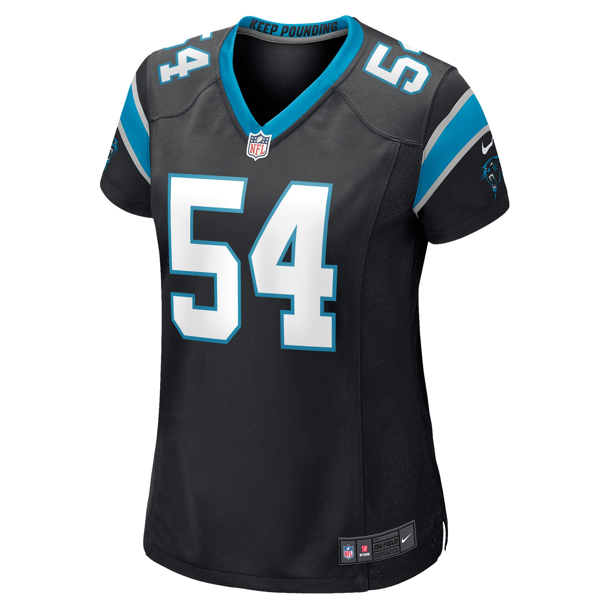 Daviyon Nixon Carolina Panthers  Women's Game Player Jersey - Black