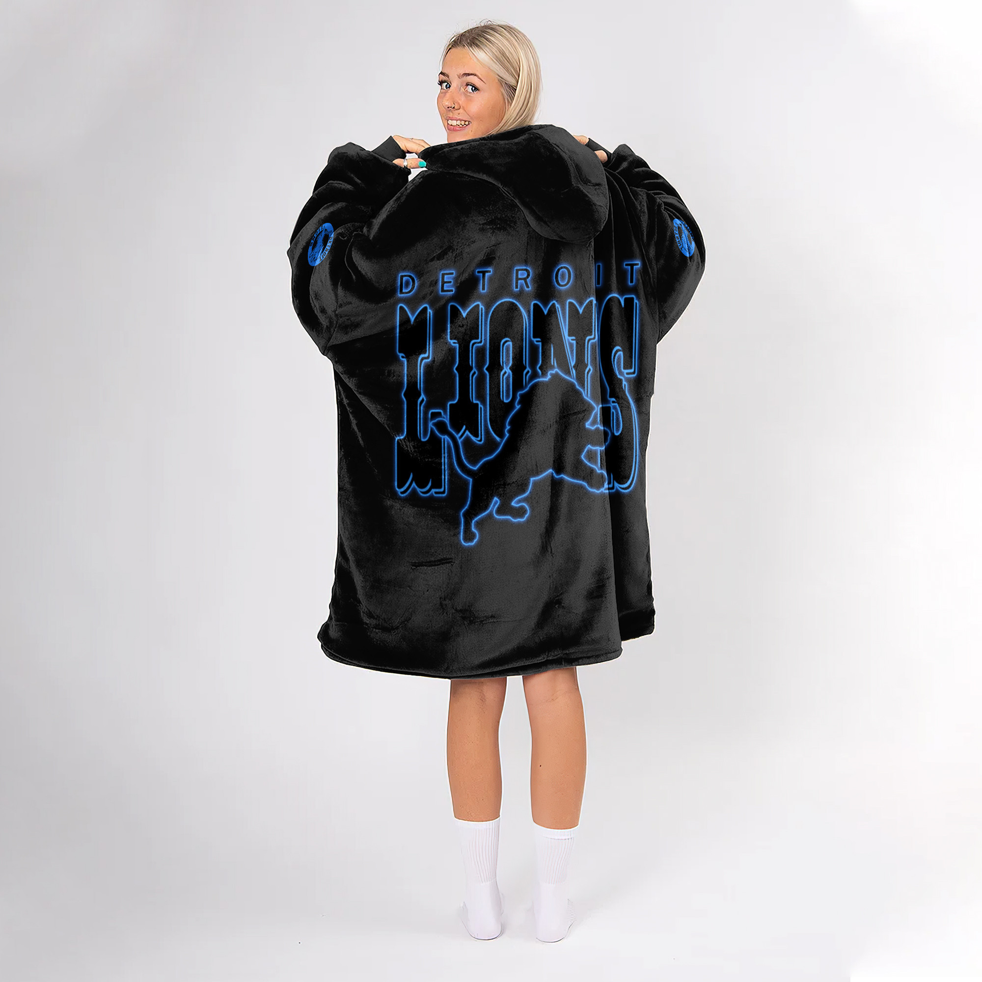 Adult Detroit Lions Football Unisex Blanket Hoodie