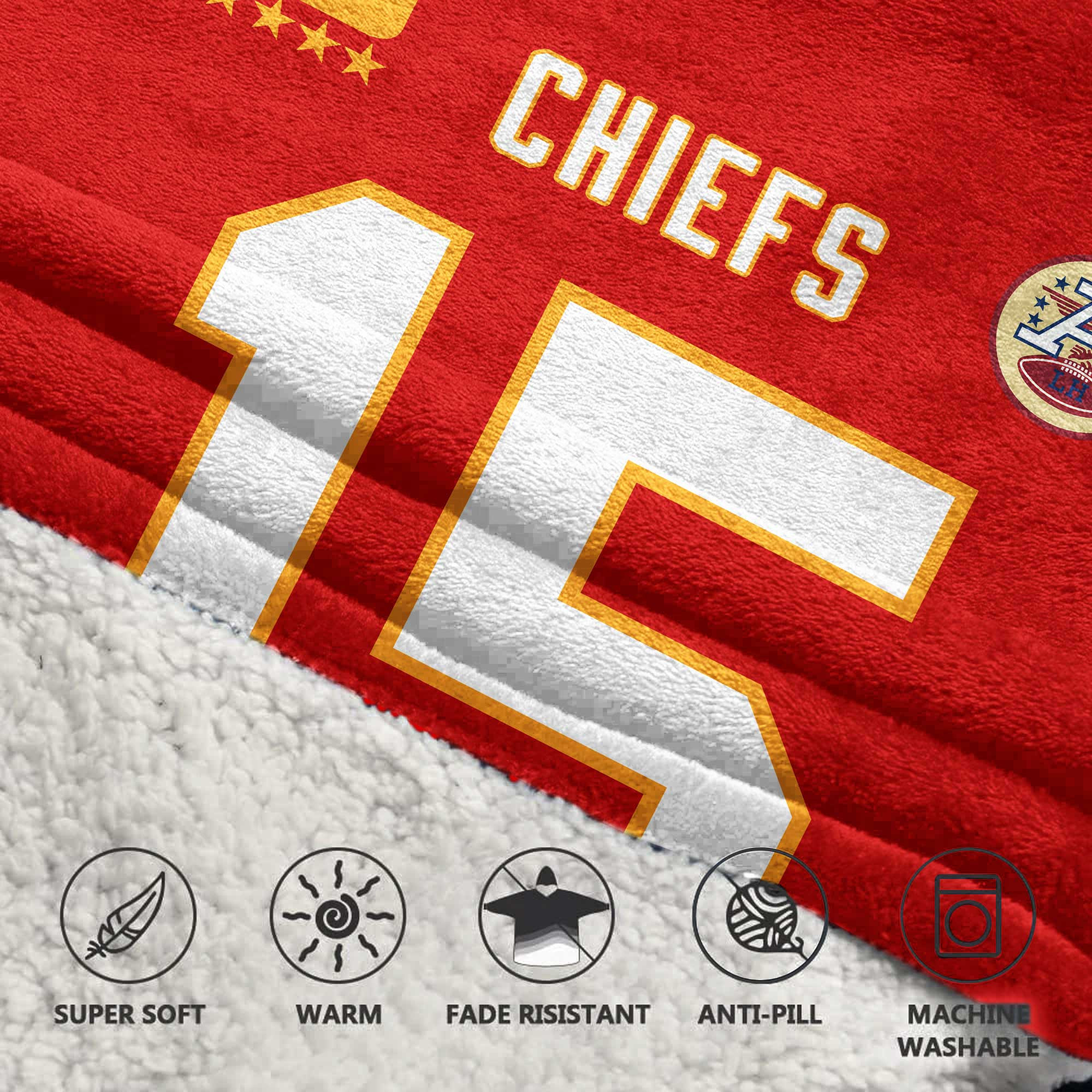 Adult PM 15 Kansas City Football Unisex Blanket Hoodie