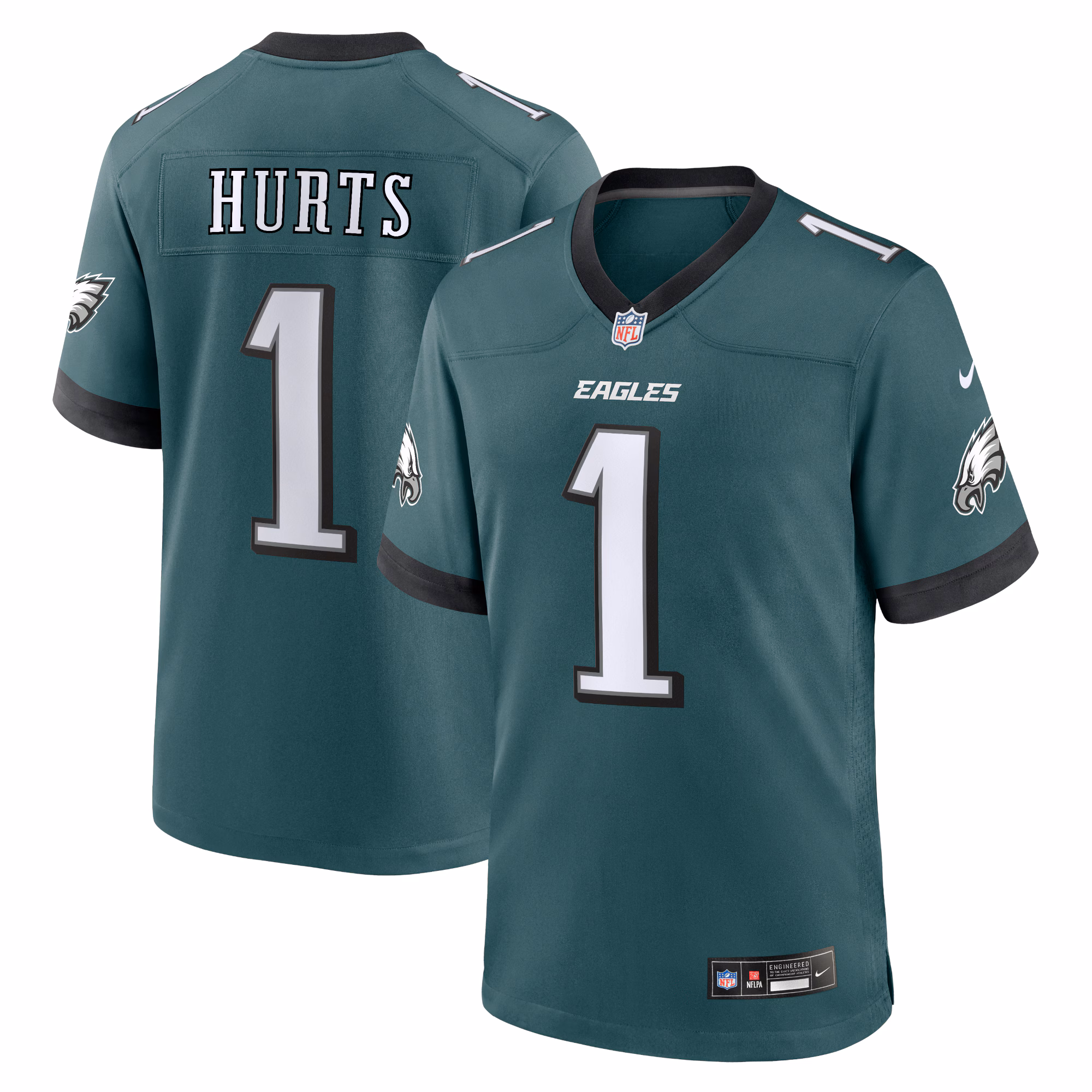 Jalen Hurts Philadelphia Eagles Team Game Jersey - Midnight Green
