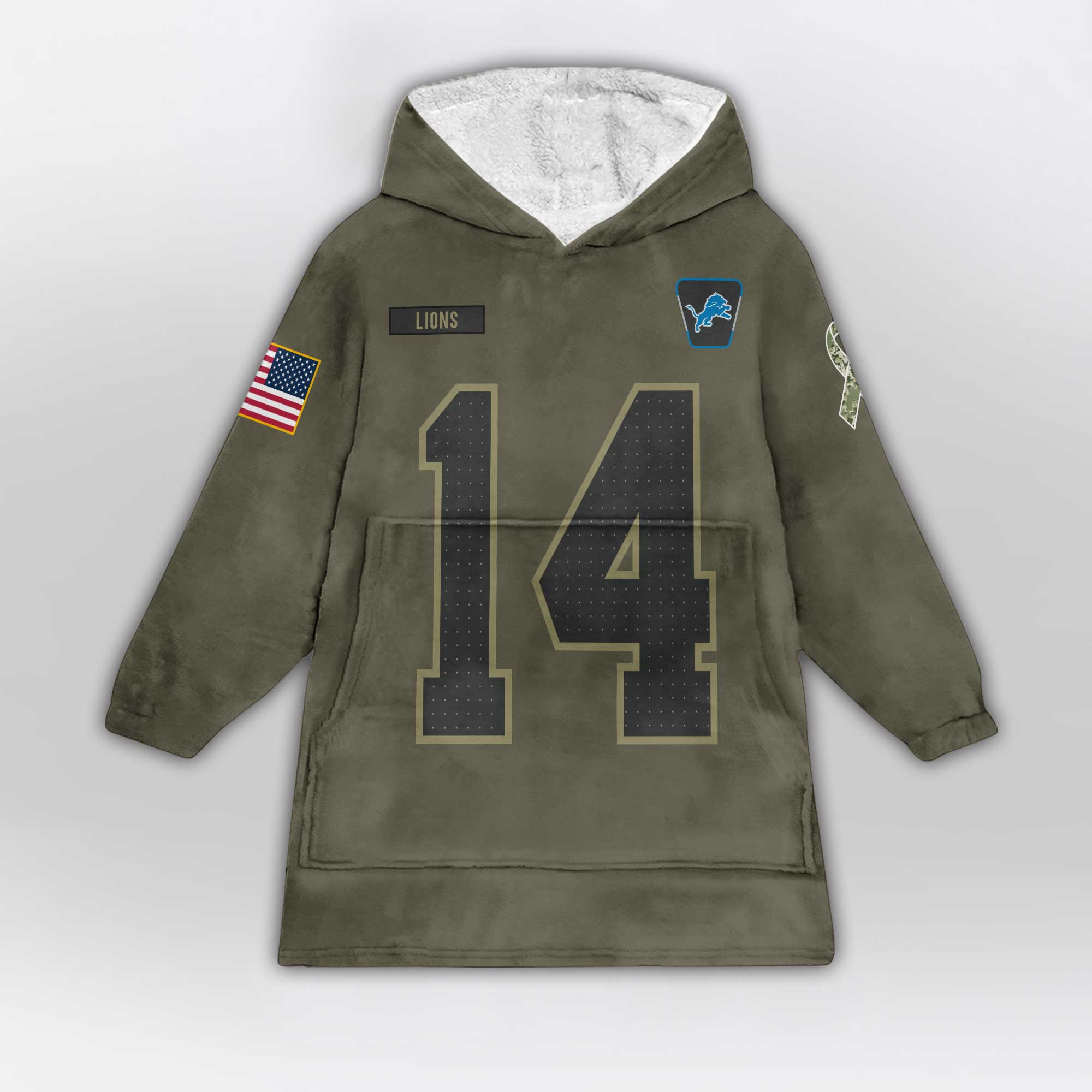 Army A.B 14 Detroit Football Unisex Blanket Hoodie