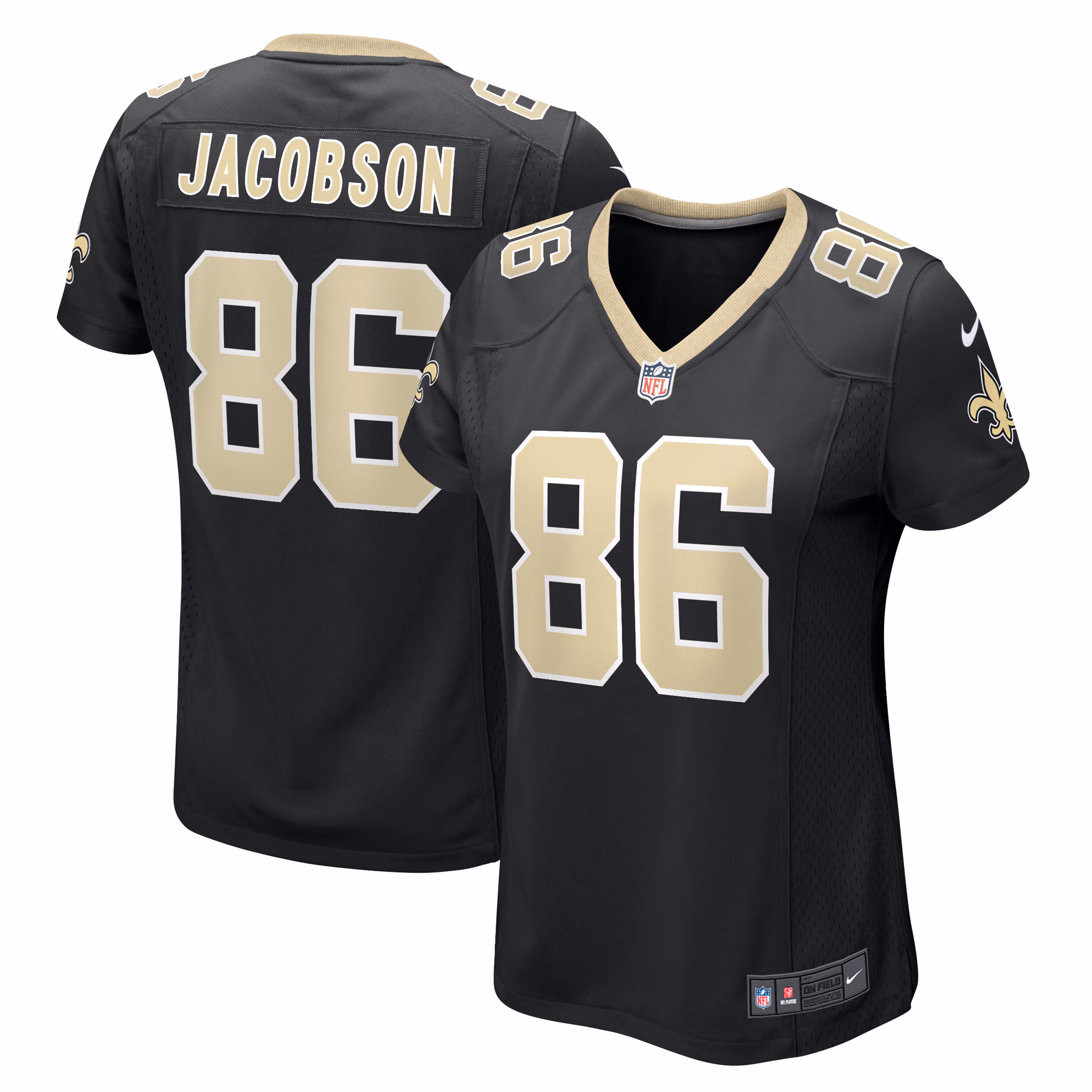 Michael Jacobson New Orleans Saints Women's  Game Jersey -  Black