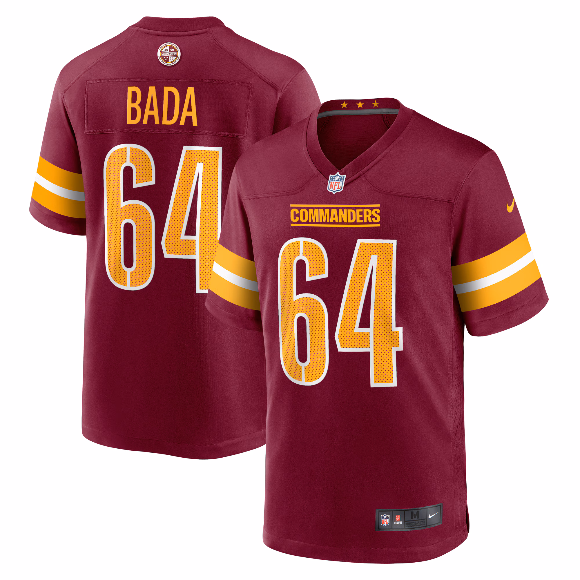 David Bada Washington Commanders  Game Jersey -  Burgundy
