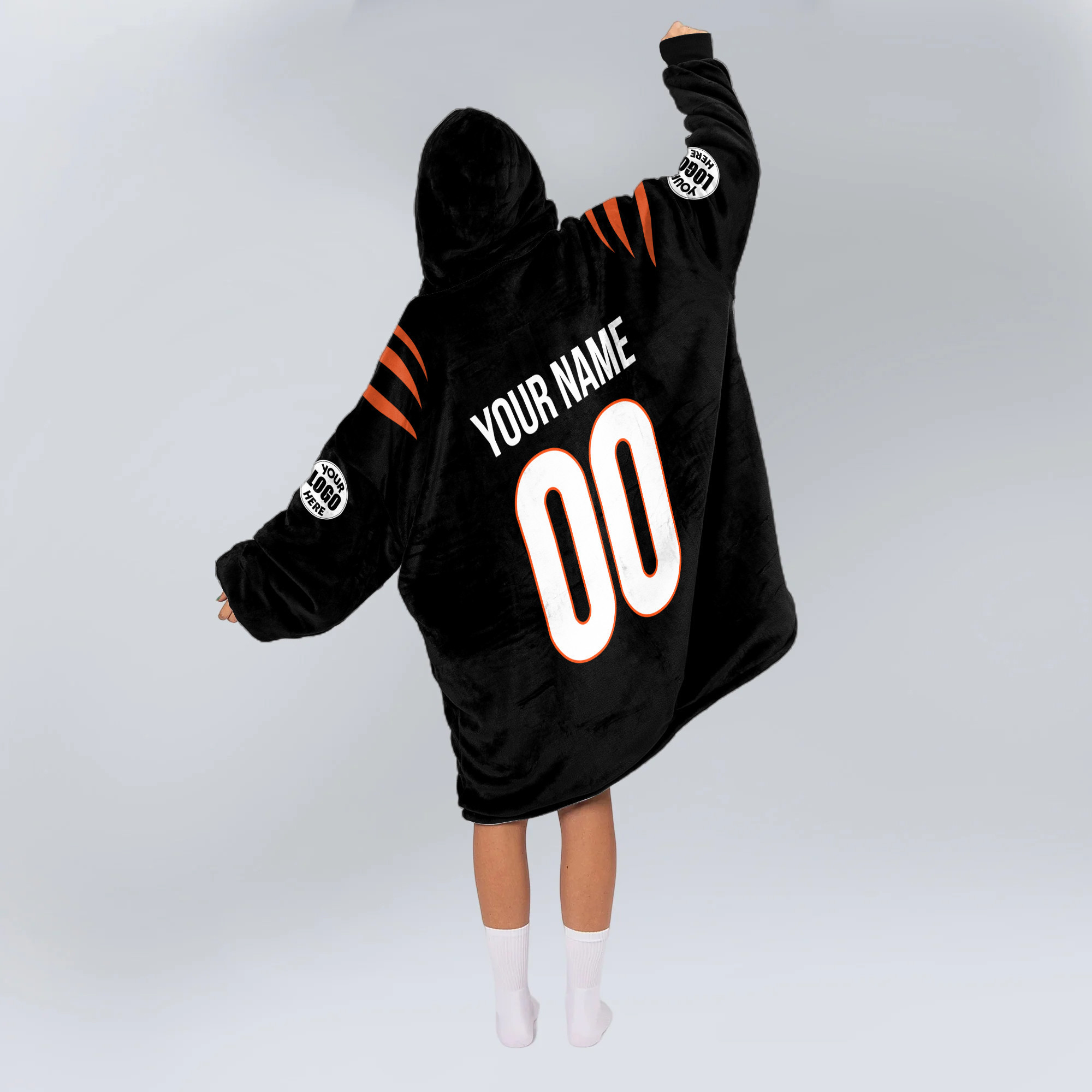 Adult Custom Blanket Hoodie Cincinnati Inspired Color