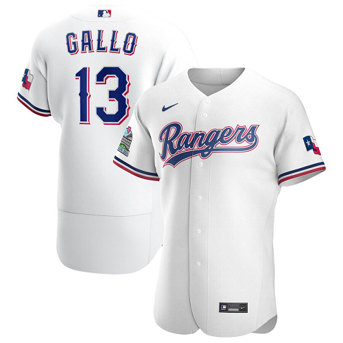 Men's Texas Rangers #13 Joey Gallo  White Home 2020 Player Jersey