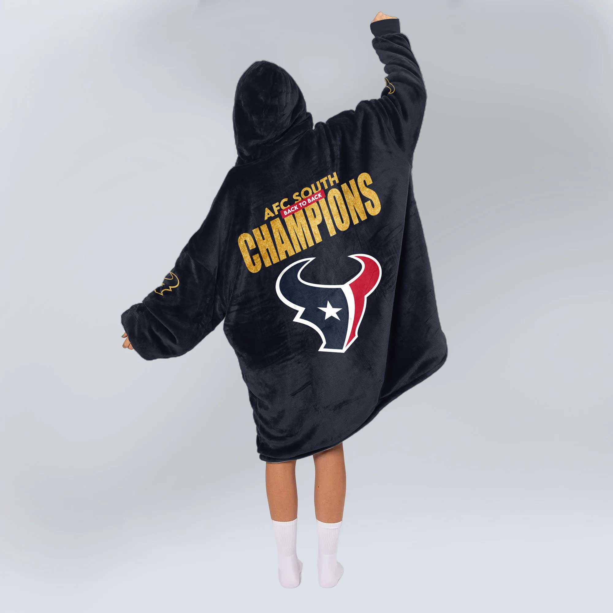 Adult Houston Football Unisex Blanket Hoodie
