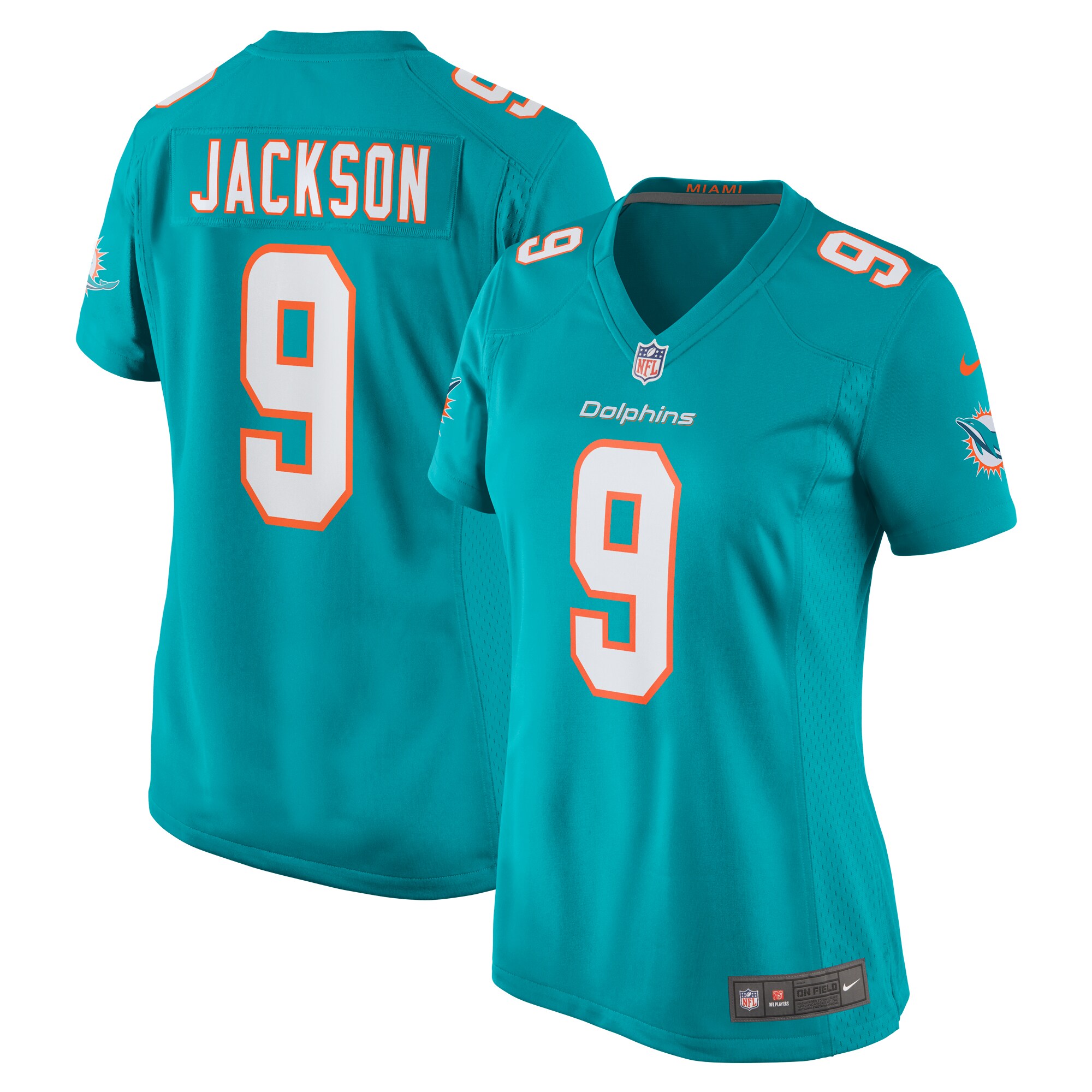 Calvin Jackson Miami Dolphins Women's Home Game Player Jersey - Aqua