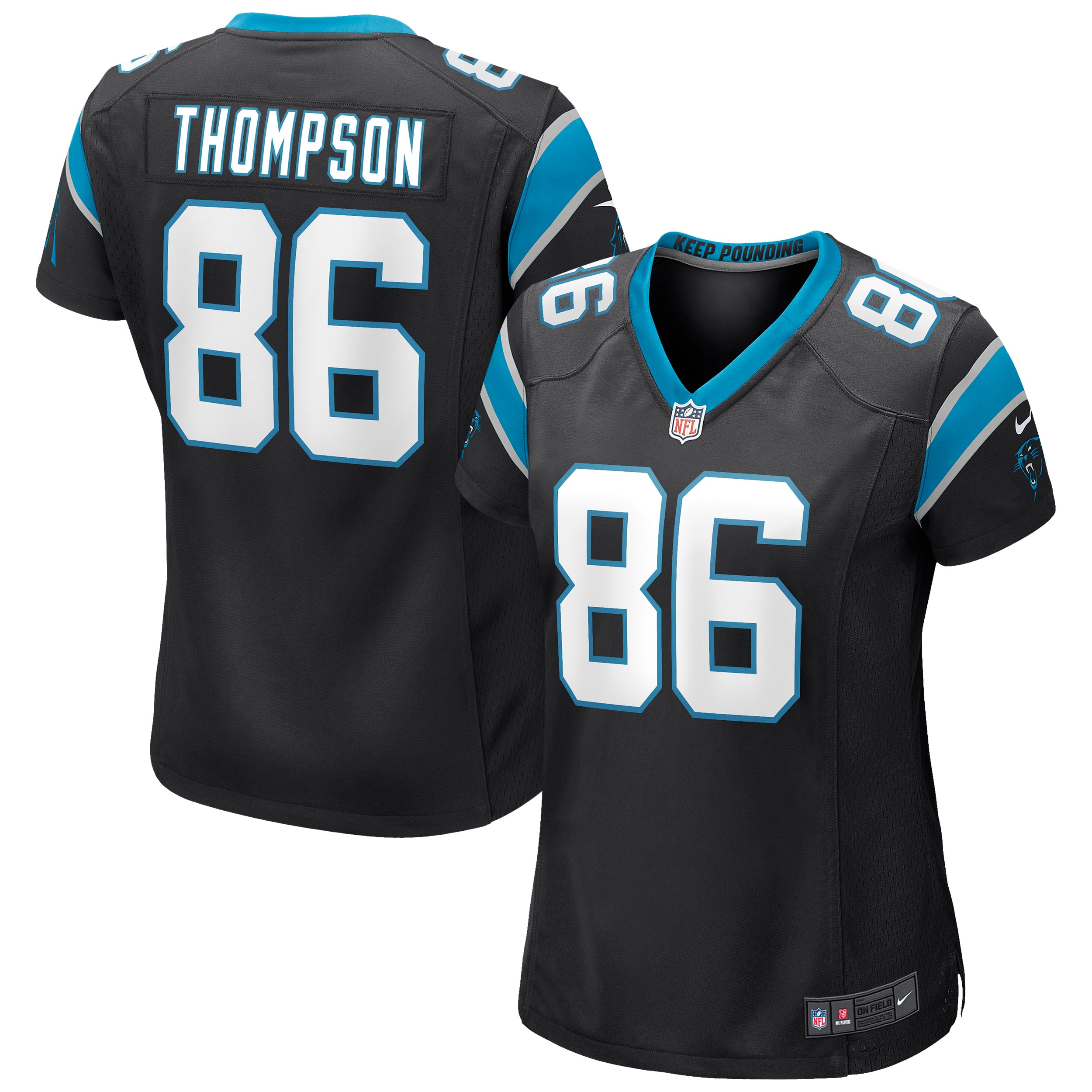 Colin Thompson Carolina Panthers  Women's Game Jersey - Black