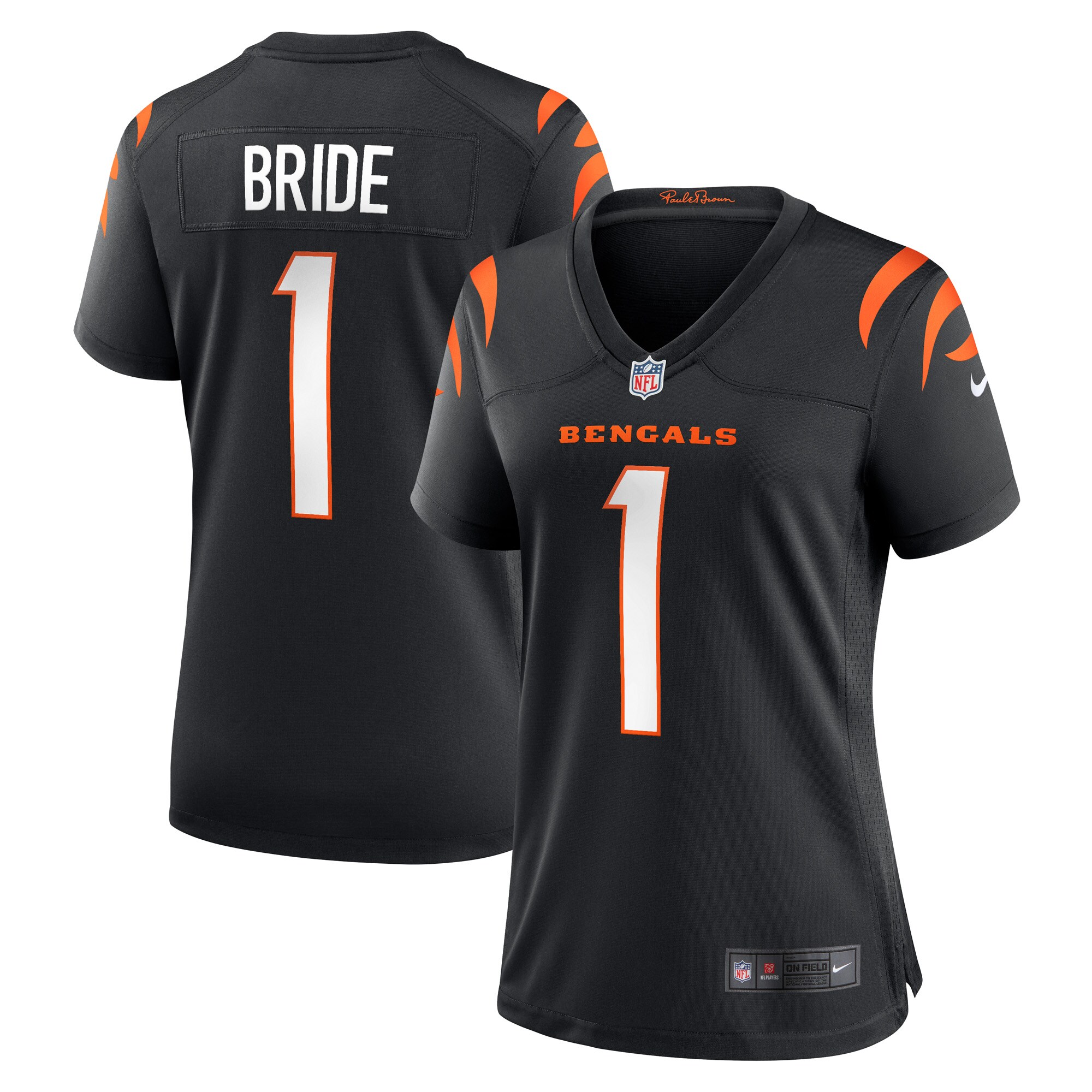 Number 1 Bride Cincinnati Bengals Women's Game Jersey - Black