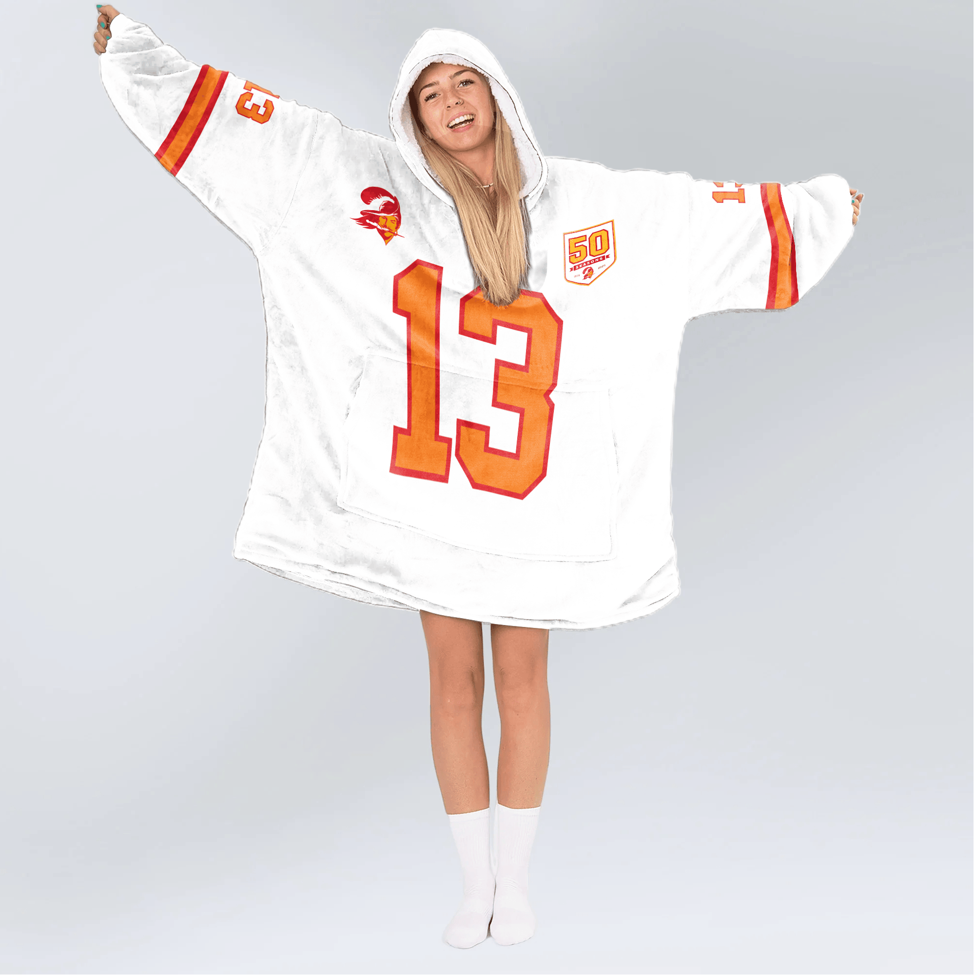 Adult M.E 13 Tampa Bay Football 50th Season Game Unisex Blanket Hoodie