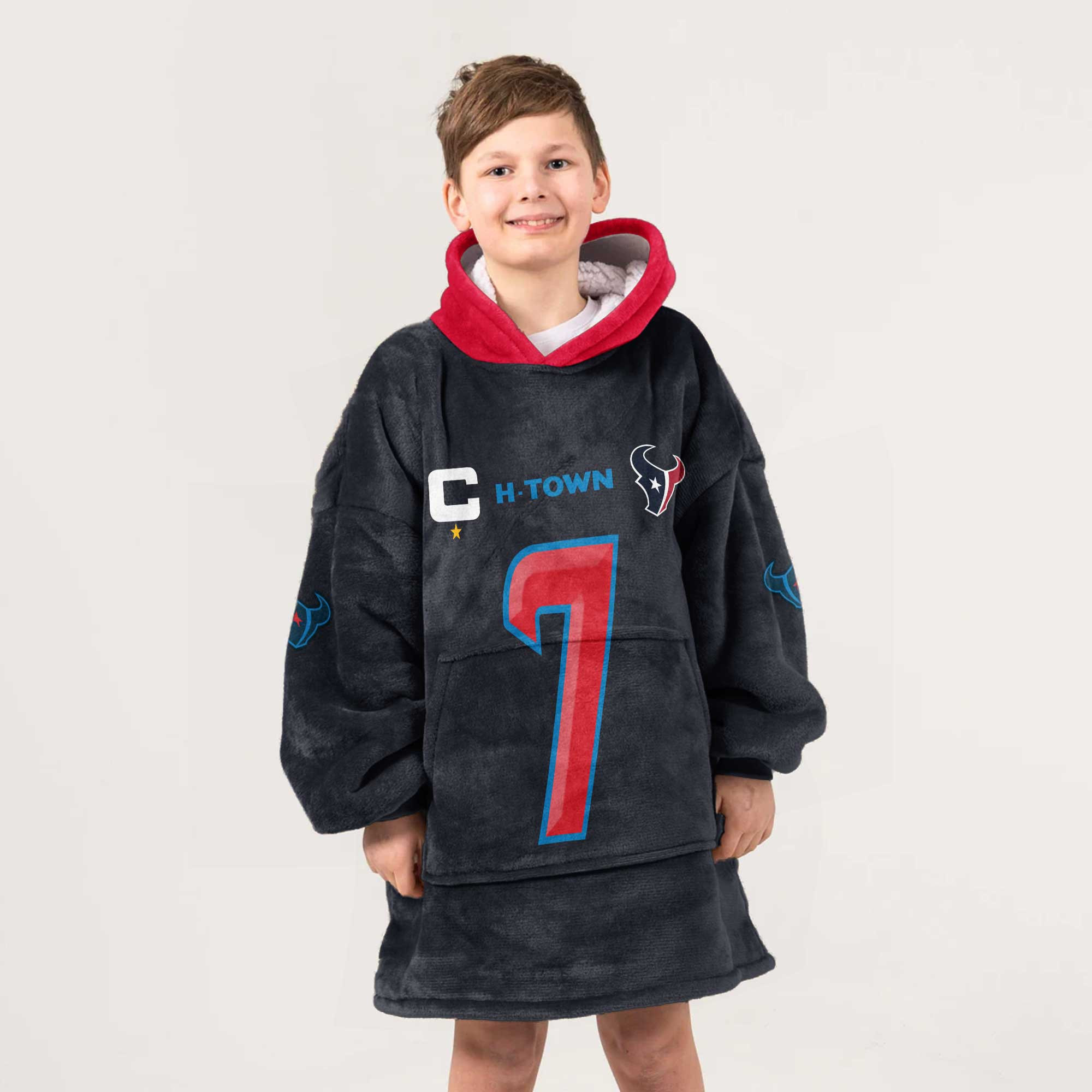 Adult Captain C.S 7 Houston Football Unisex Blanket Hoodie