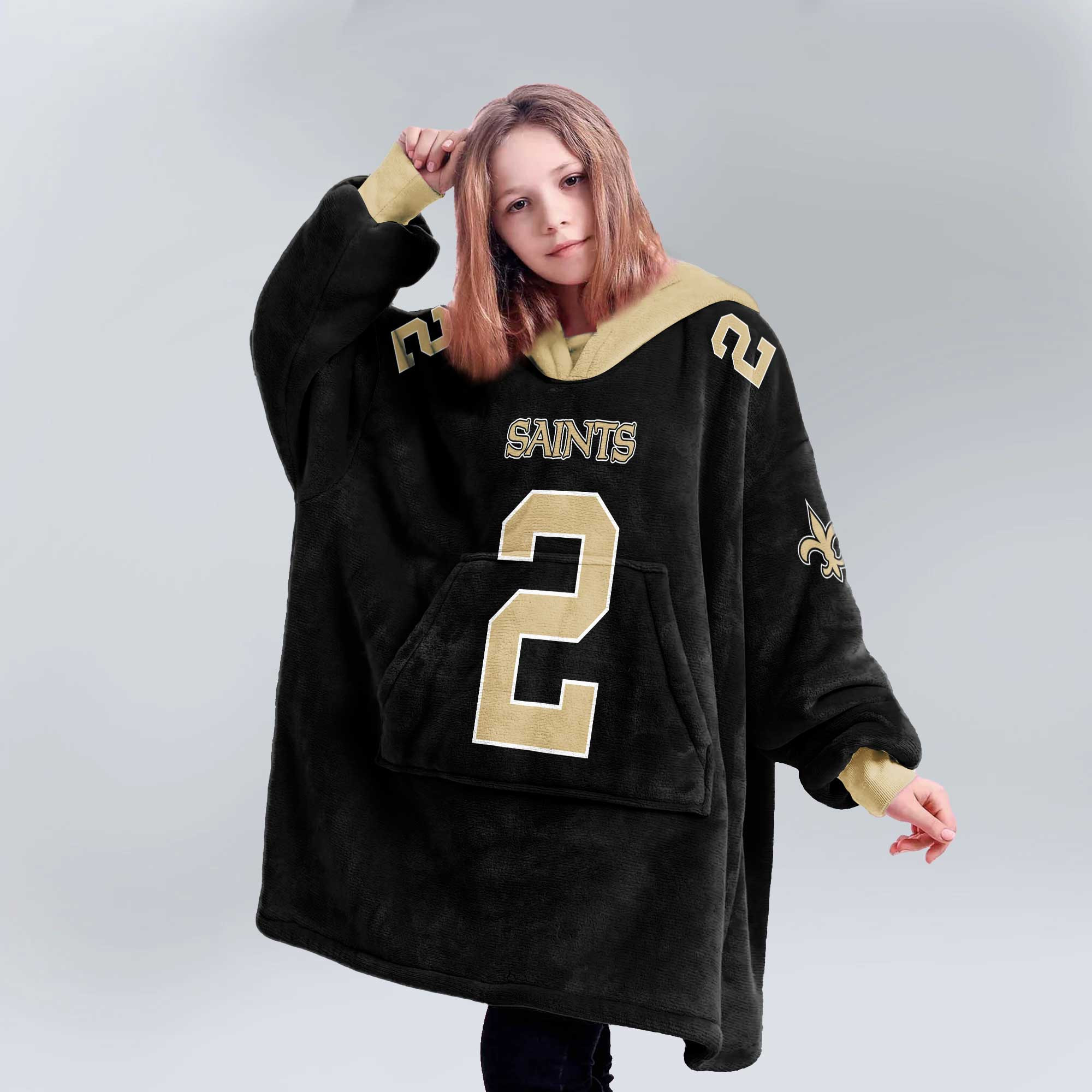 Kid S.R 2 New Orleans Football Unisex Blanket Hoodie