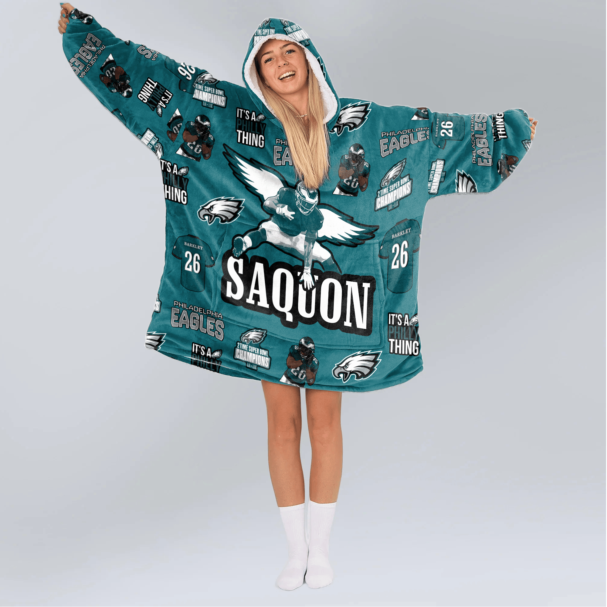 S.B 26 Philadelphia Football Unisex Blanket Hoodie