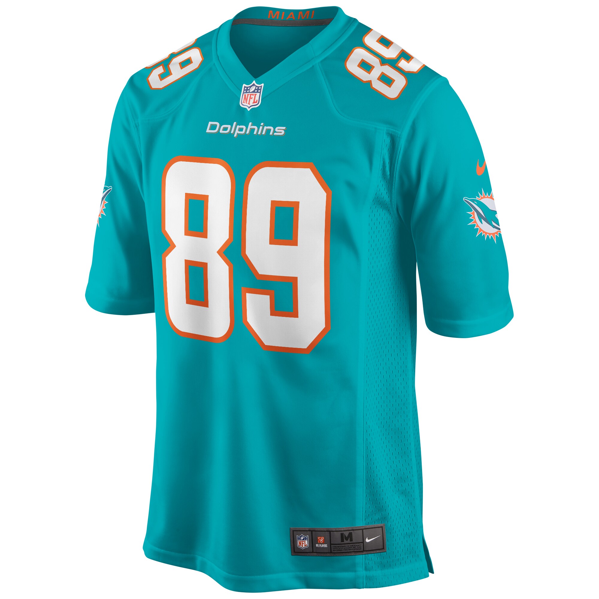 Nat Moore Miami Dolphins Game Retired Player Jersey - Aqua