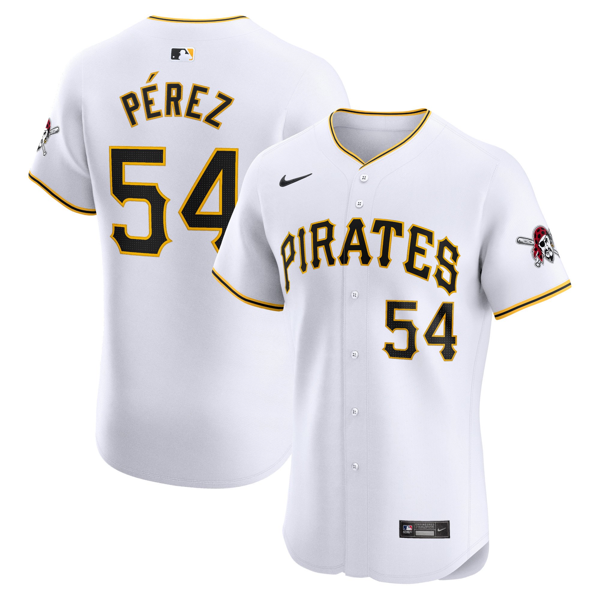 Men's Pittsburgh Pirates Martin Perez  White Home Elite Player Jersey