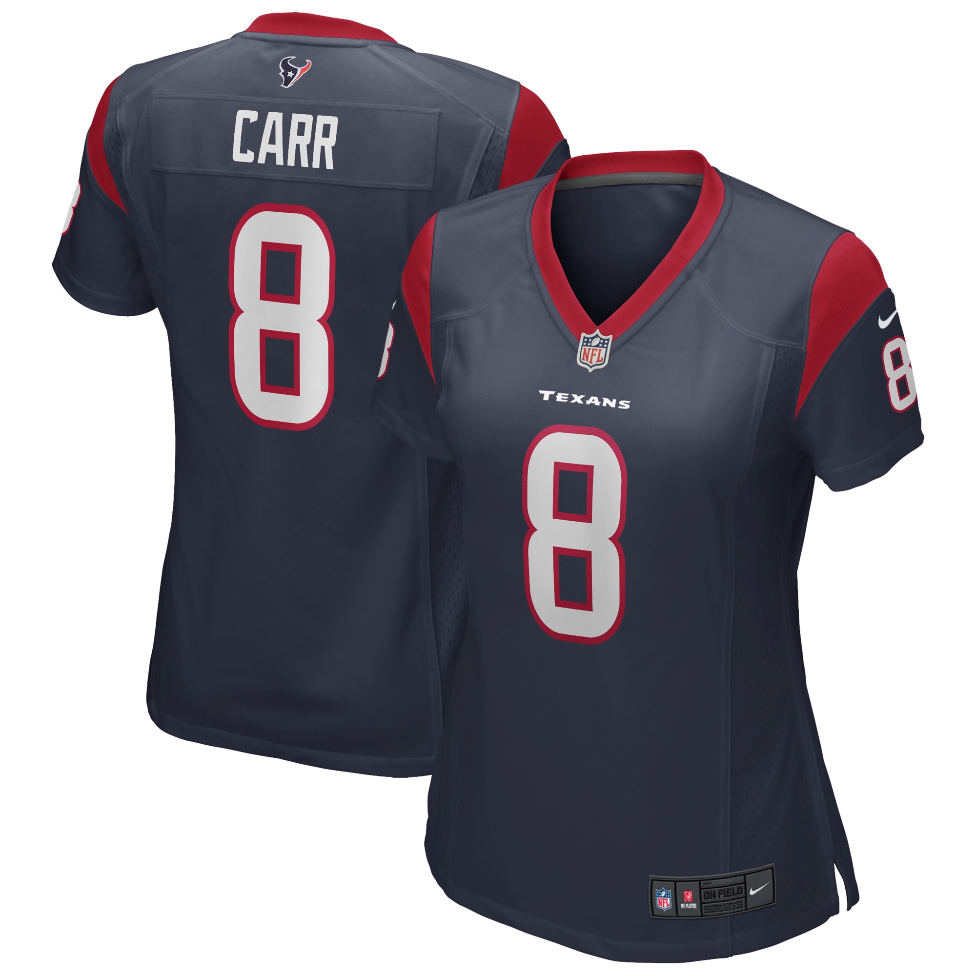 David Carr Houston Texans Women's Game Retired Player Jersey - Navy