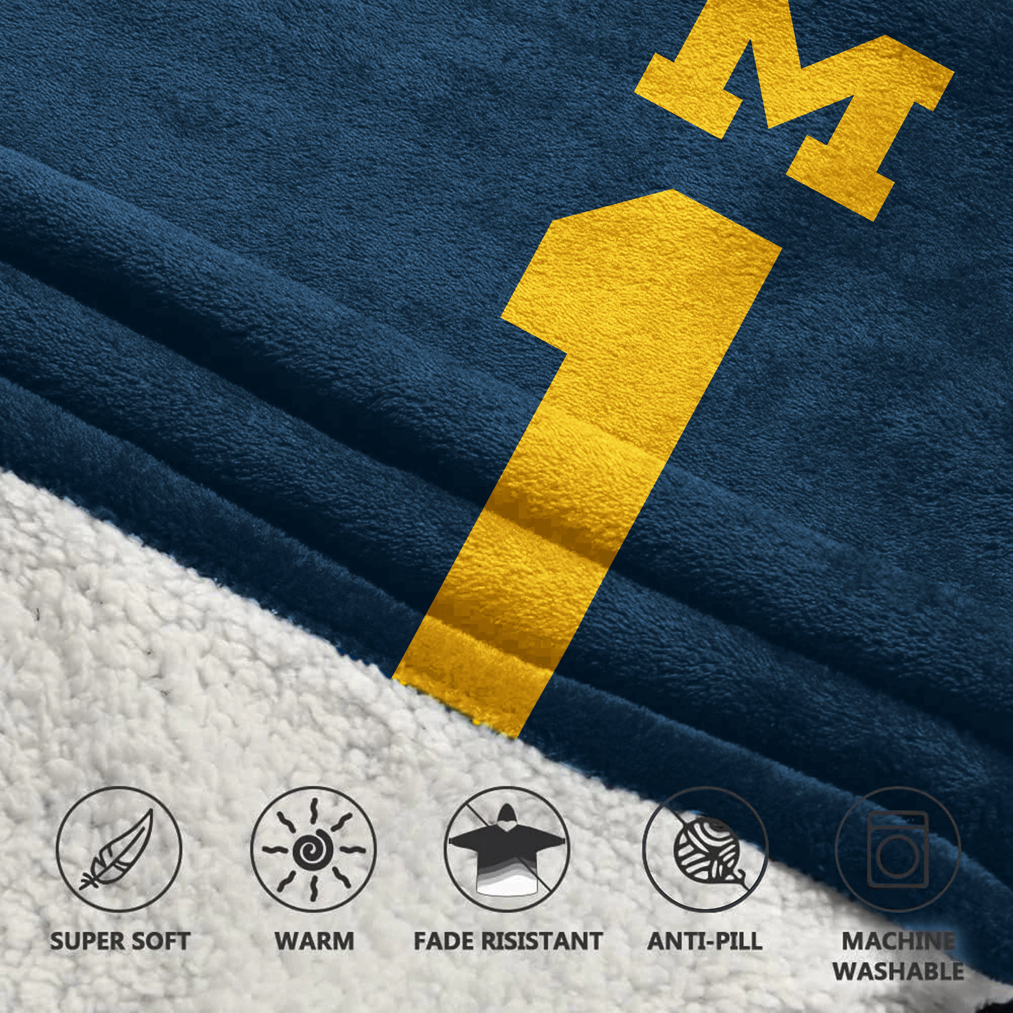 Adult #1 Michigan Football Unisex Blanket Hoodie