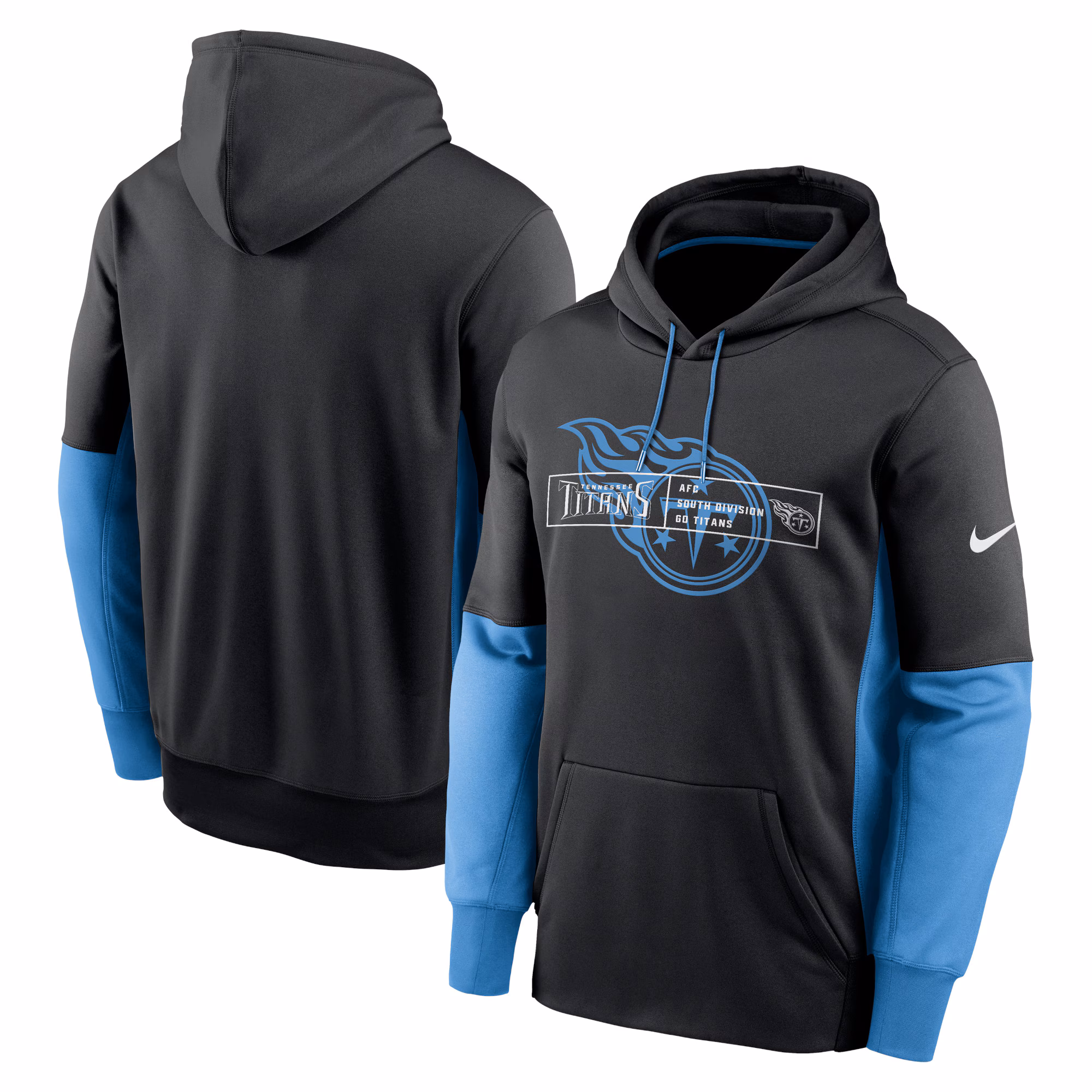 Tennessee Titans Color Block Fleece Performance Pullover Hoodie - Black