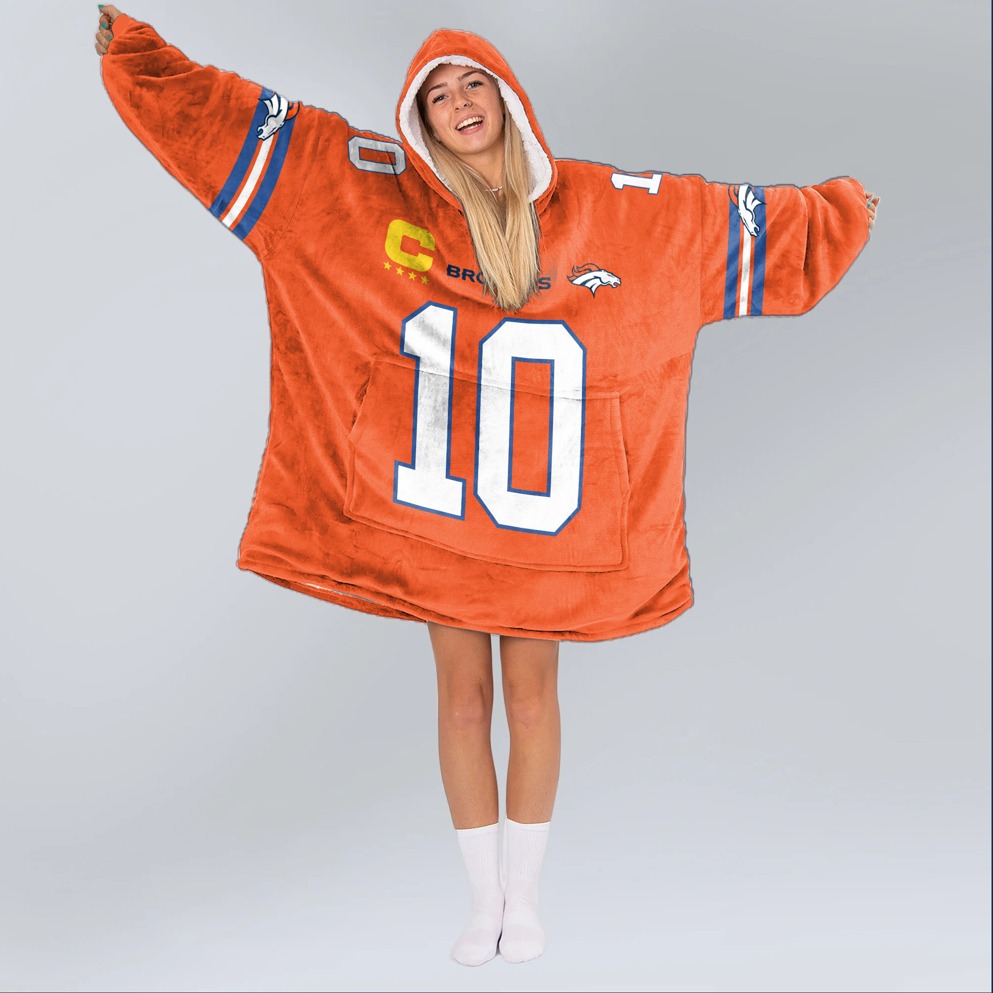 Adult Captain B.N 10 Denver Football Unisex Blanket Hoodie