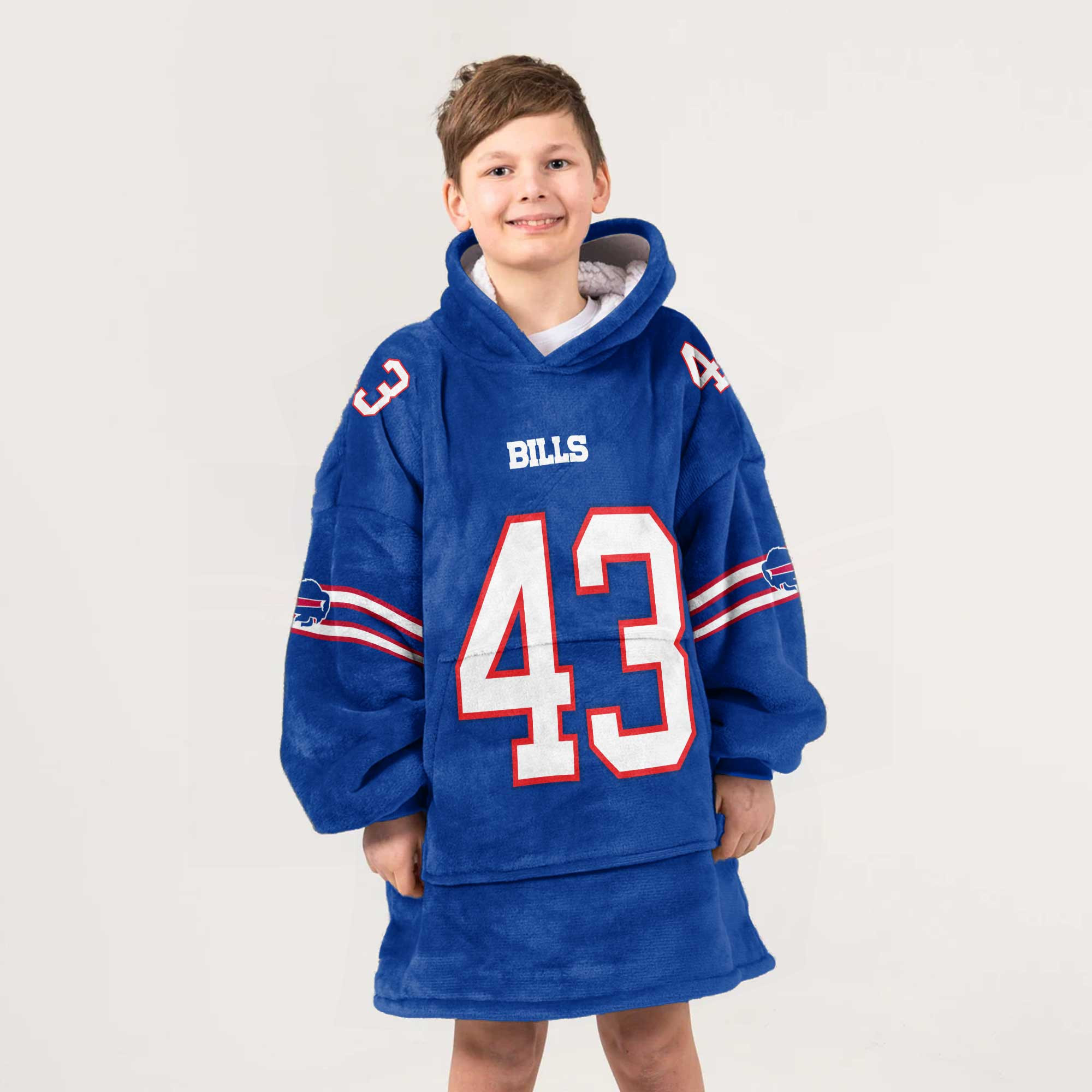 Adult 43 Buffalo Football Unisex Blanket Hoodie