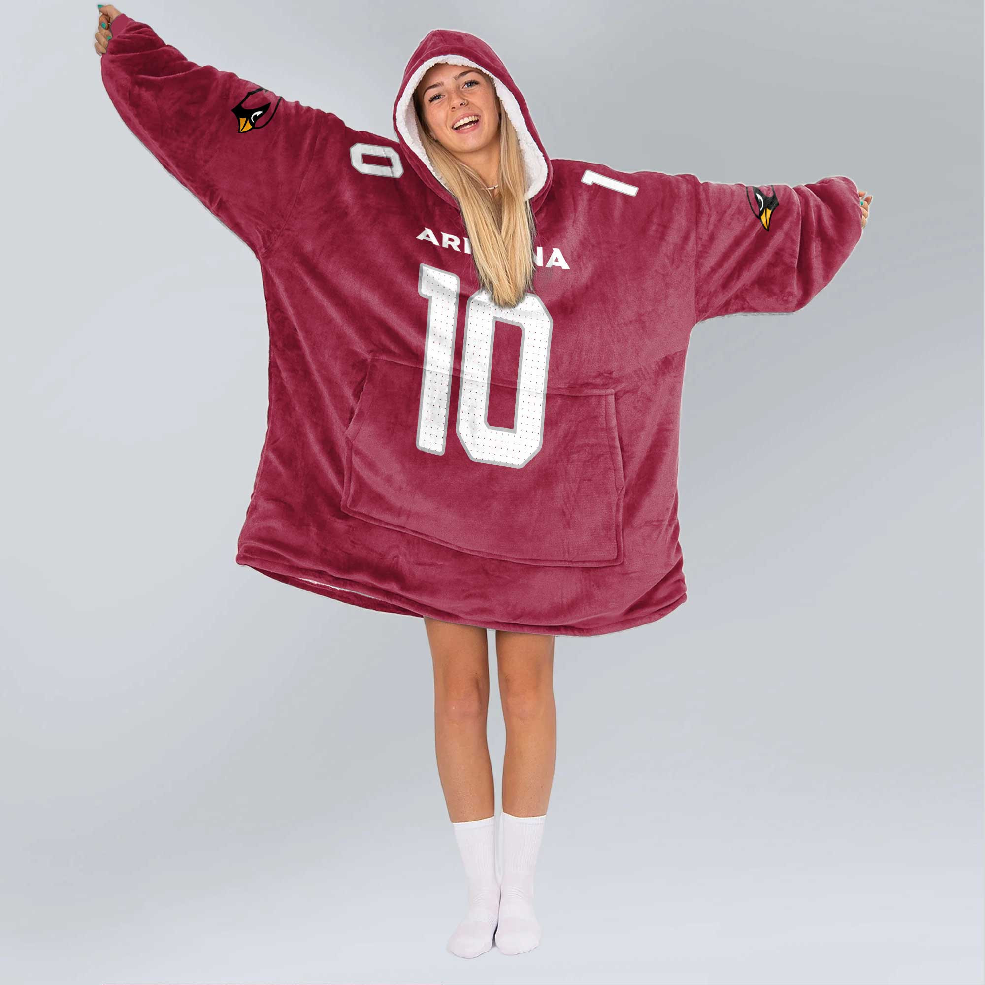 Adult 10 Arizona Football Unisex Blanket Hoodie