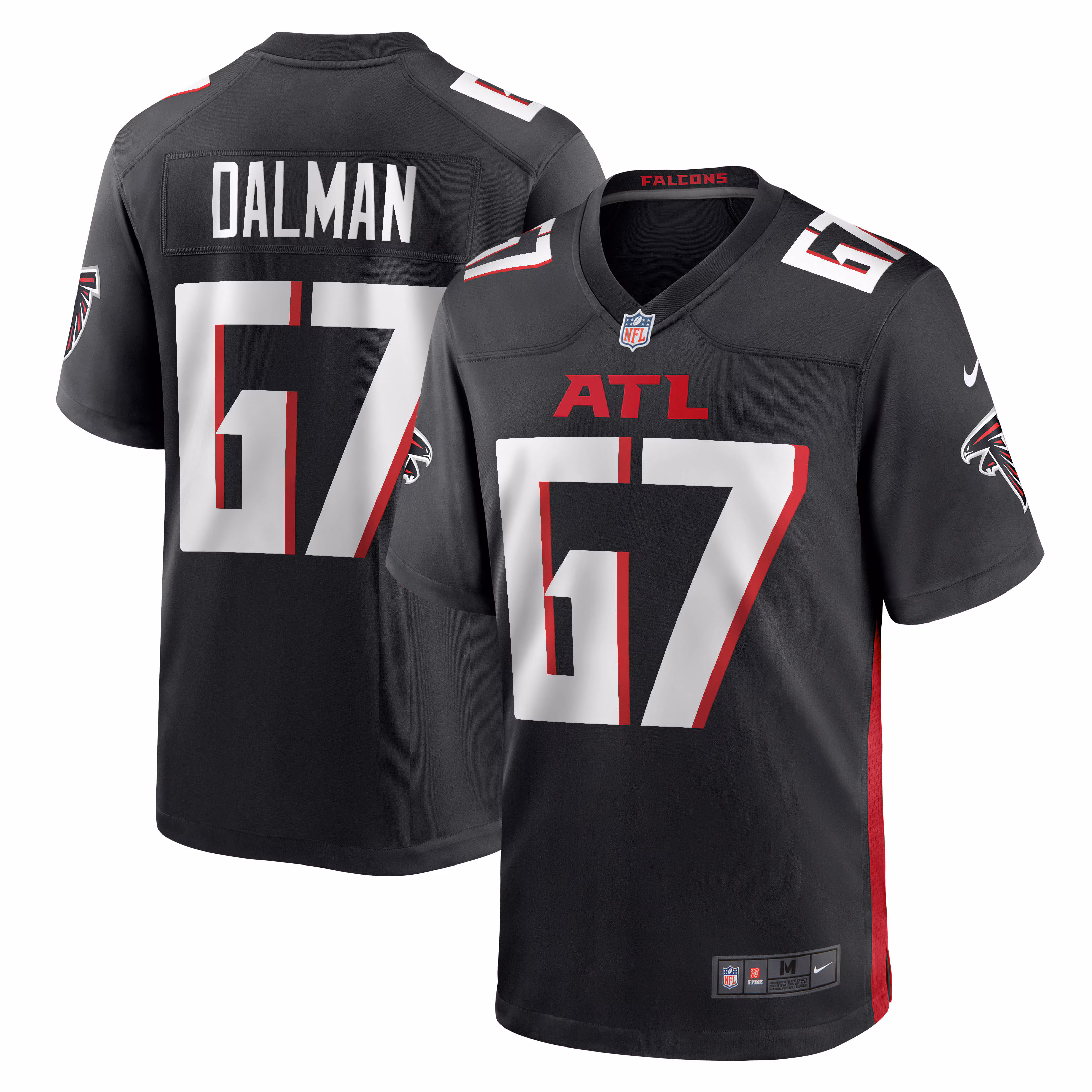 Drew Dalman Atlanta Falcons Game Jersey - Black