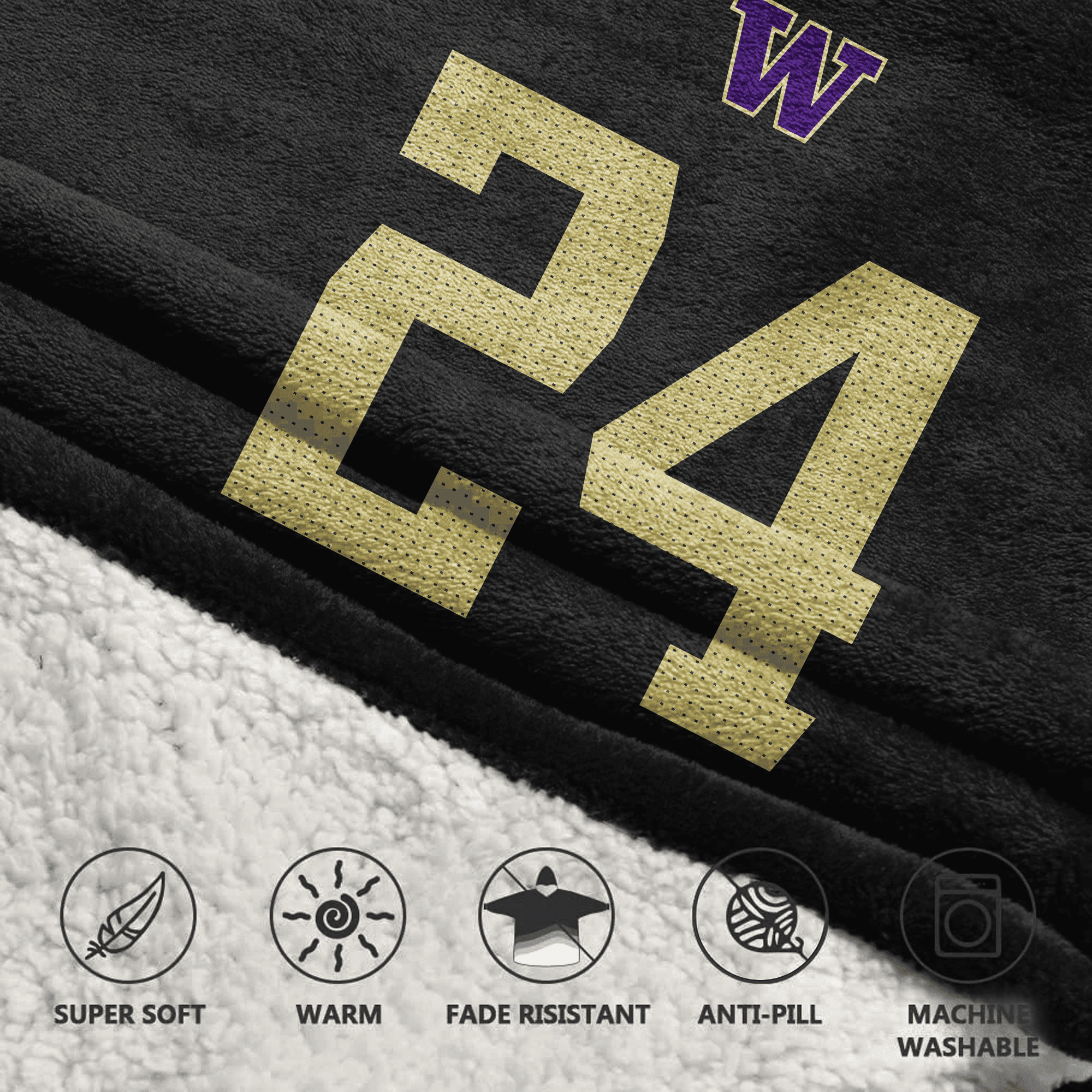 Kid 24 Washington Football Unisex Blanket Hoodie