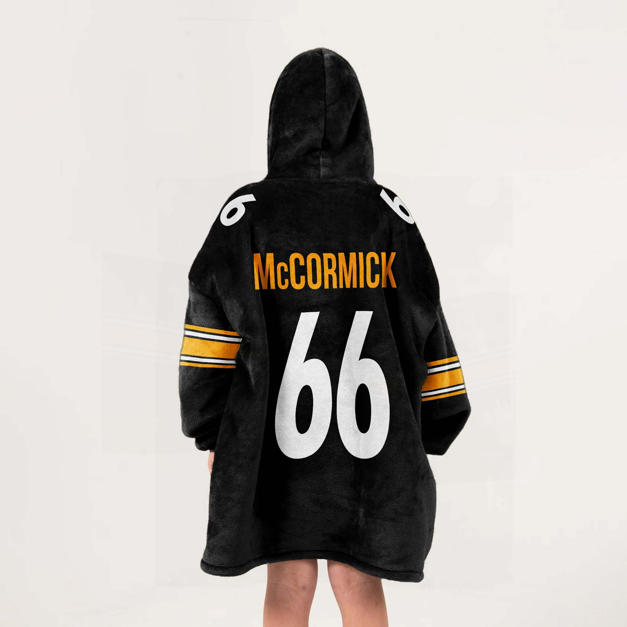 Adult 66 Pittsburgh Football Unisex Blanket Hoodie