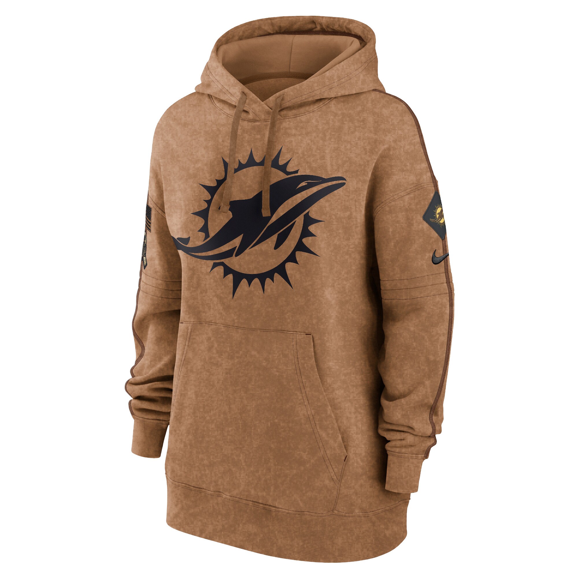 Miami Dolphins  Women's 2023 Salute to Service Pullover Hoodie - Brown