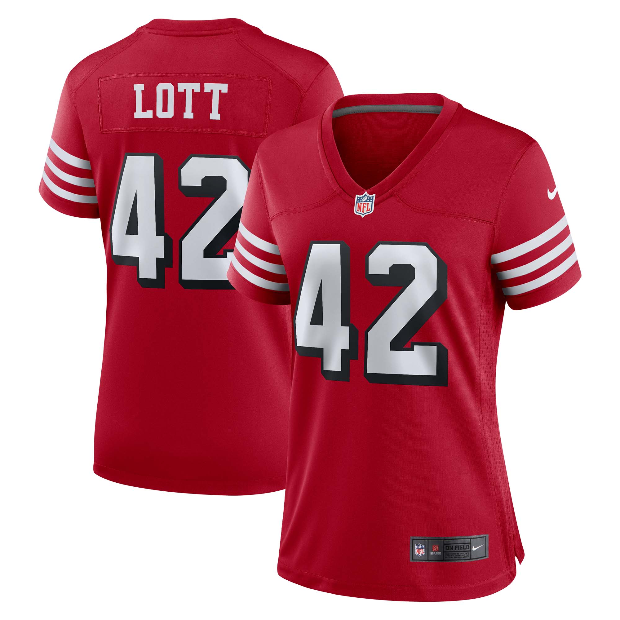 Ronnie Lott San Francisco 49ers  Women's Alternate Game Jersey - Scarlet