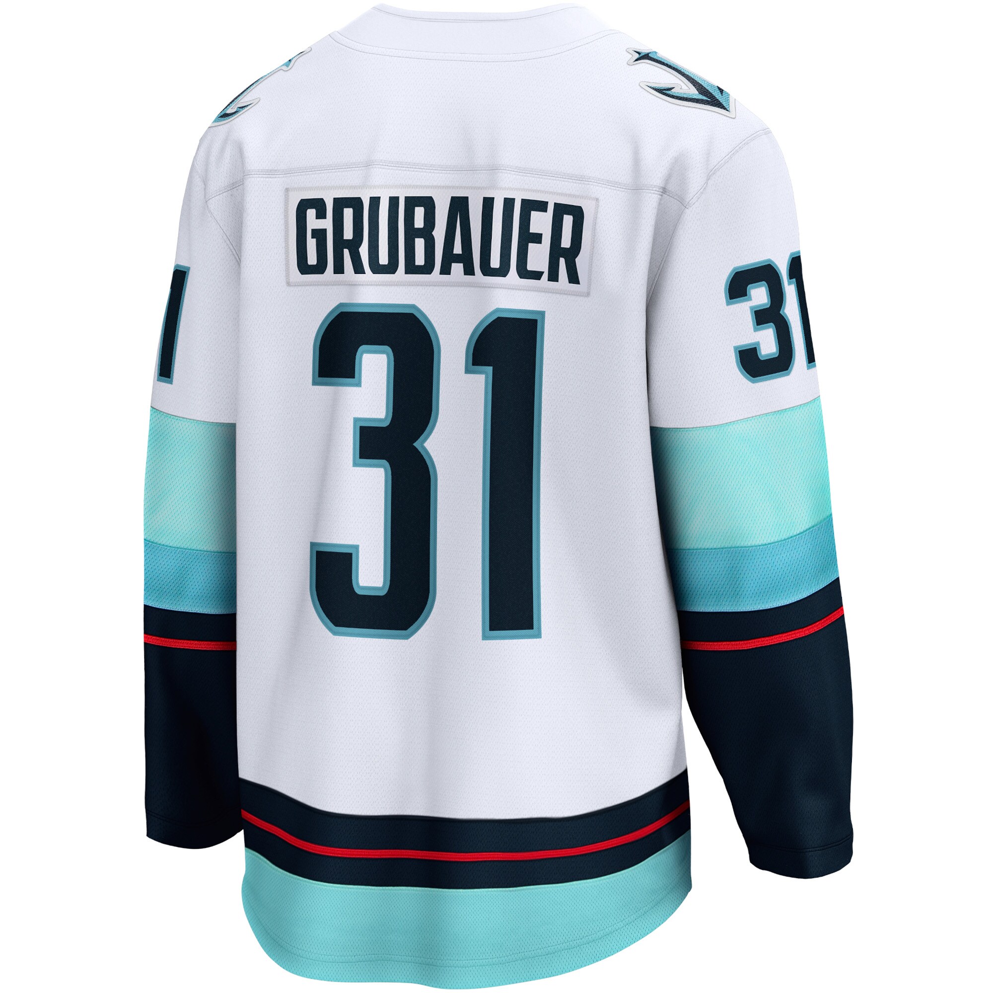 Philipp Grubauer Seattle Kraken Away Premier Breakaway Player Jersey - White