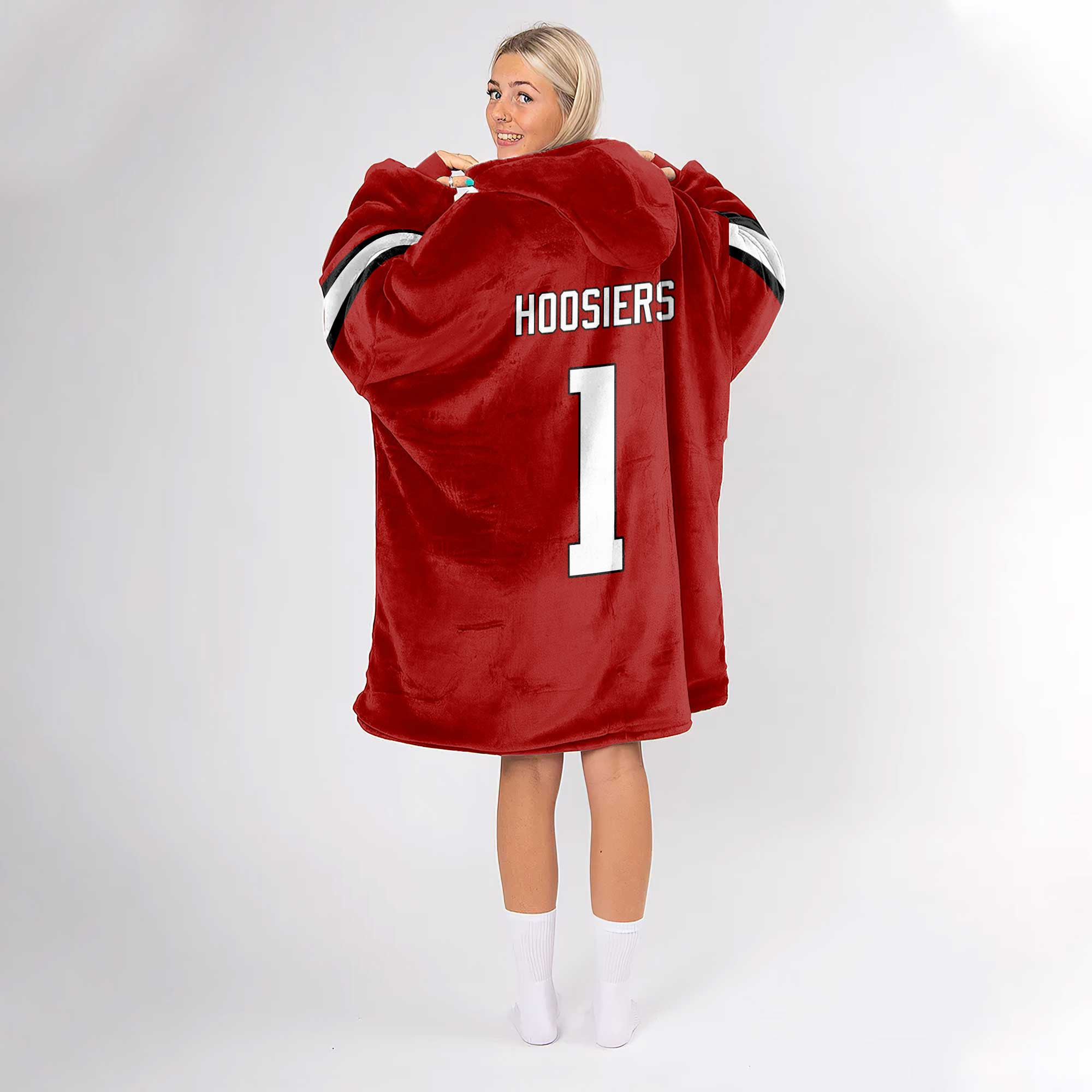 Adult Indiana Football Unisex Blanket Hoodie
