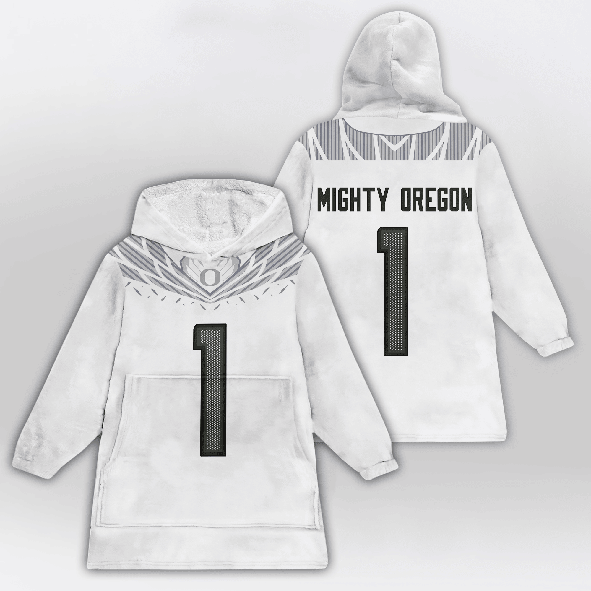 Adult #1 Oregon Football Unisex Blanket Hoodie