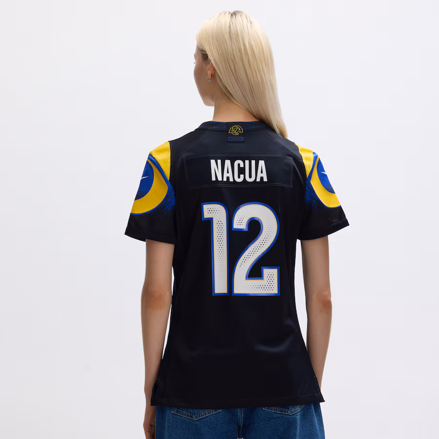 Puka Nacua #12 Los Angeles Rams Women's 2025 Rivalries Collection Game Jersey - Midnight Blue