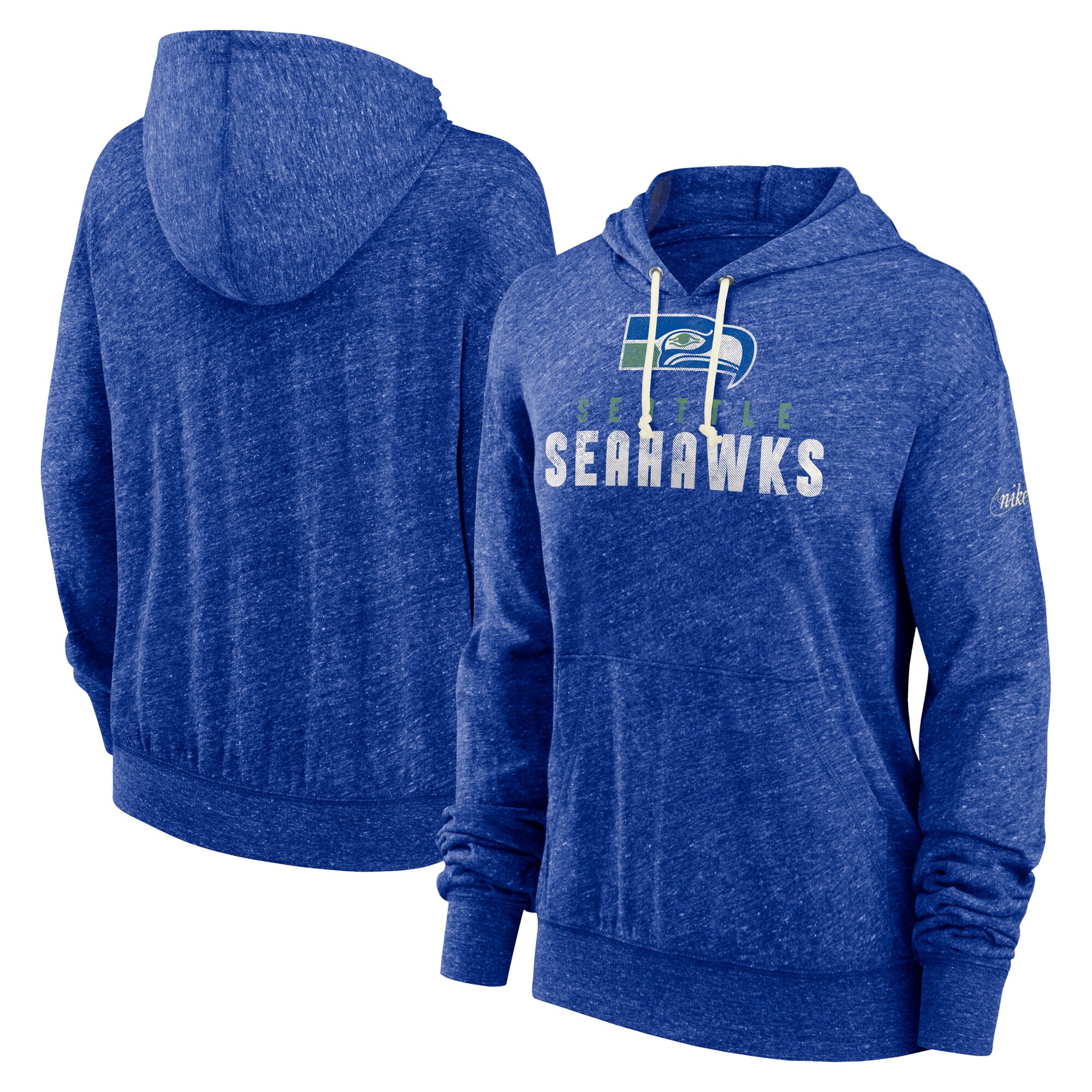Seattle Seahawks Women's Rewind Gym Vintage Lighweight Pullover Hoodie - Royal