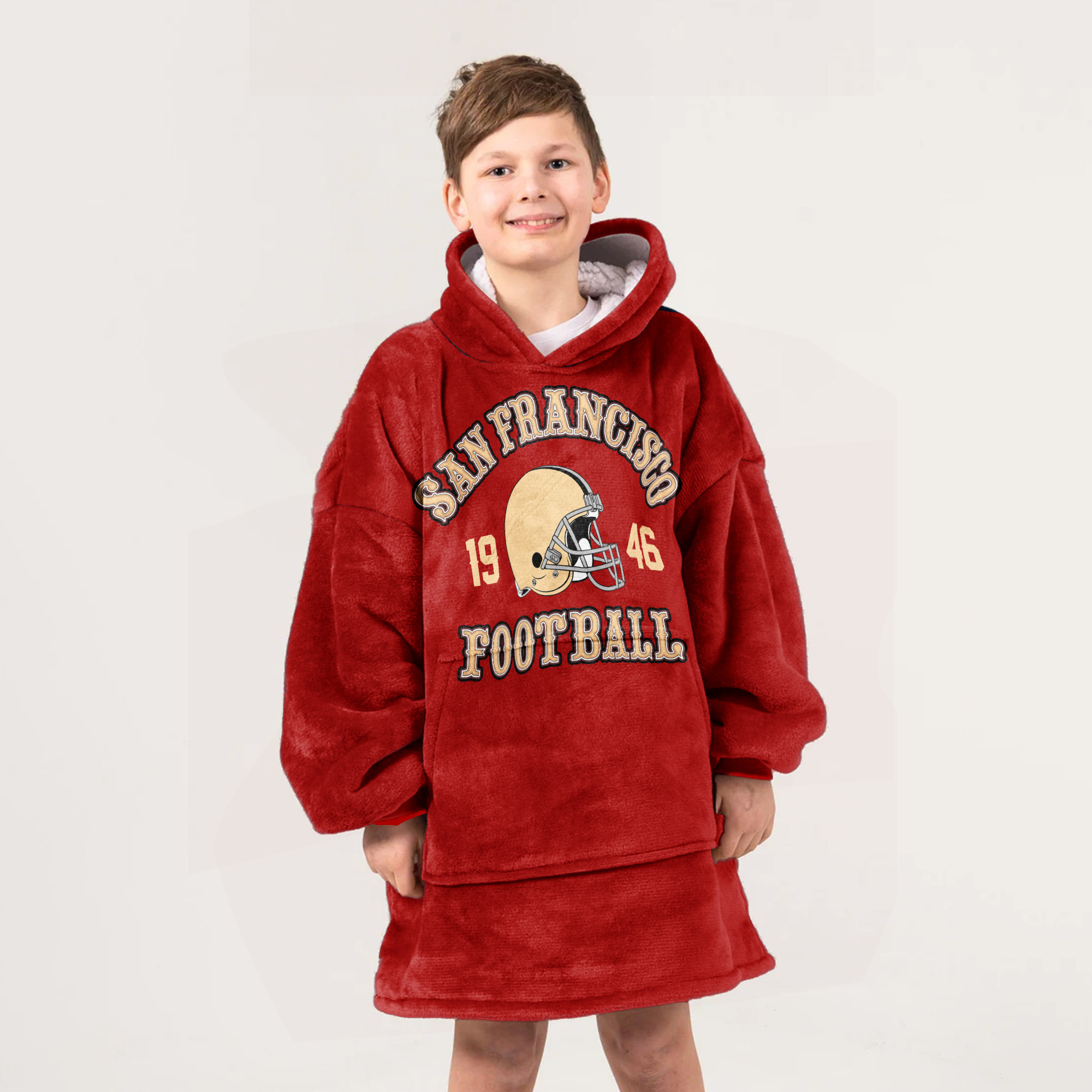 Adult San Francisco 49ers Football Unisex Blanket Hoodie